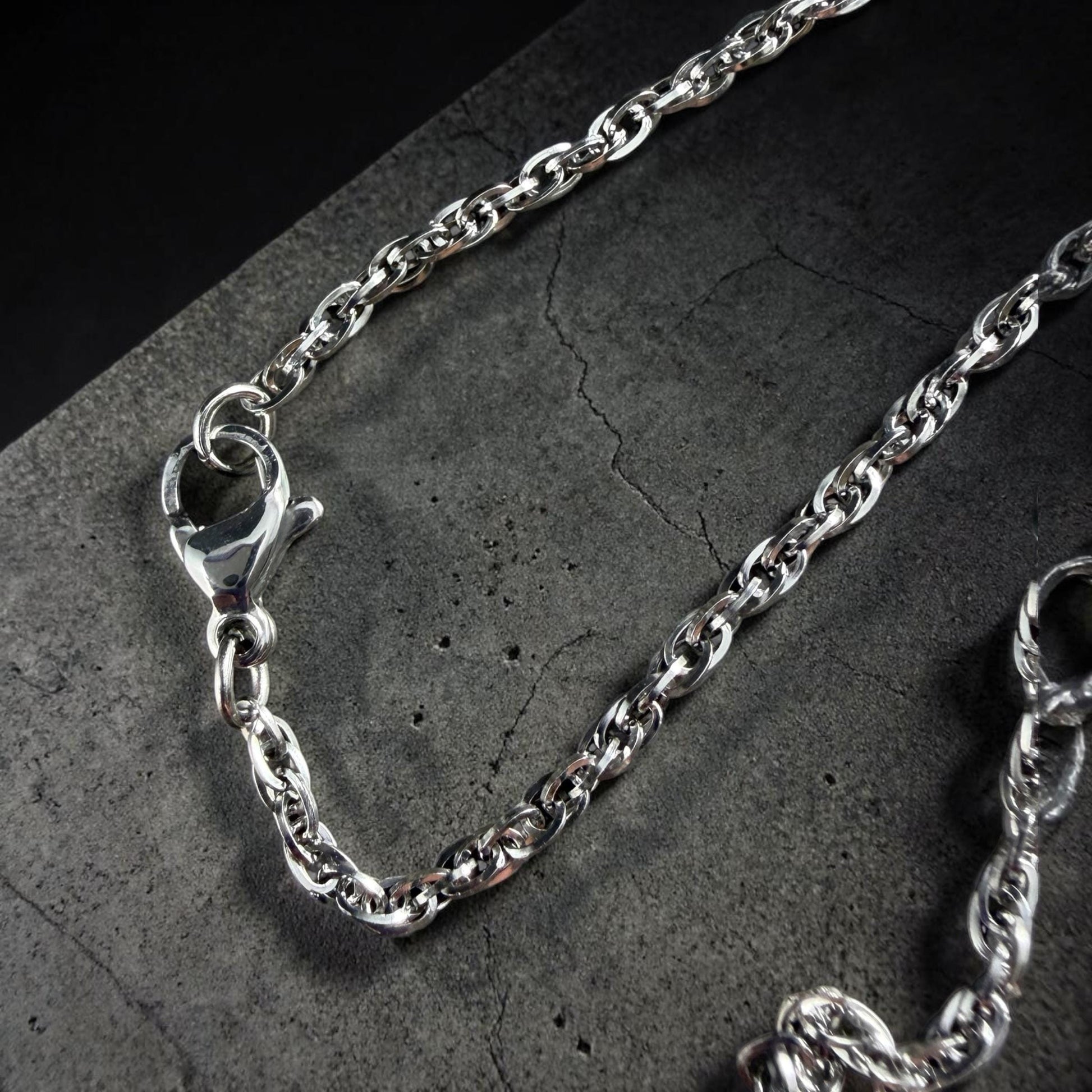 19.5" Stainless Steel Necklace, Silver Rope Chain (M174-011P-B) * 1 Necklace