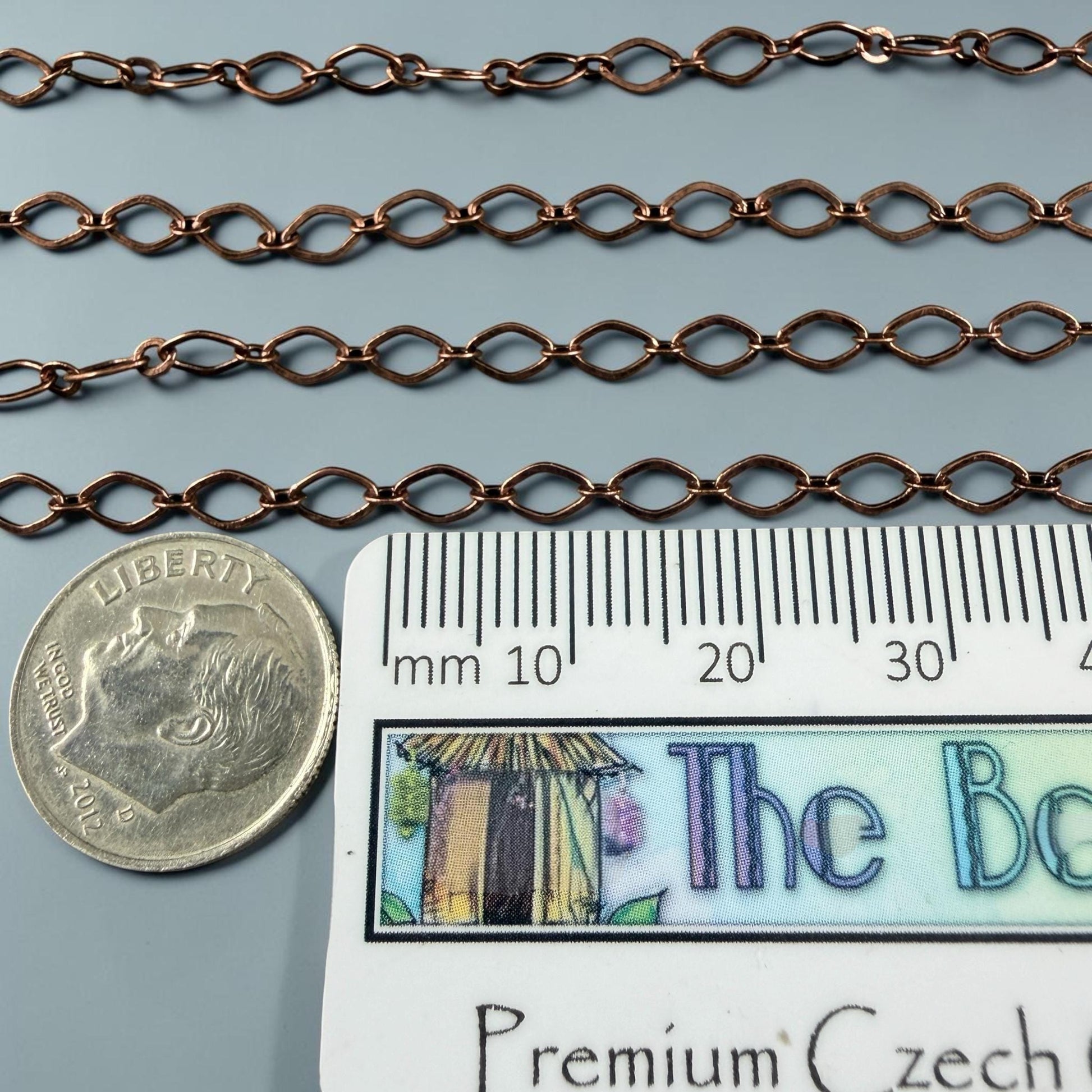 Chain by the Foot - Antiqued Copper Chain, 4x3mm Oval Links (829AC) * 18" Length