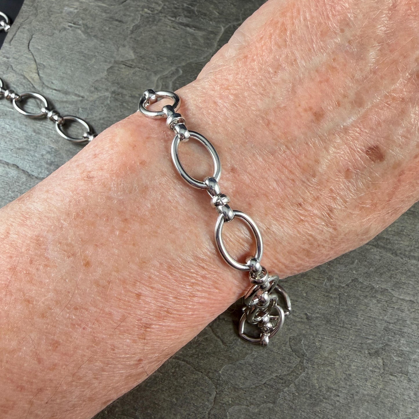 Chain by the Foot - Large Oval Statement Chain, Unwelded 16x11x2mm Iron Links, Platinum Color (T005-04P) * 1 Yard