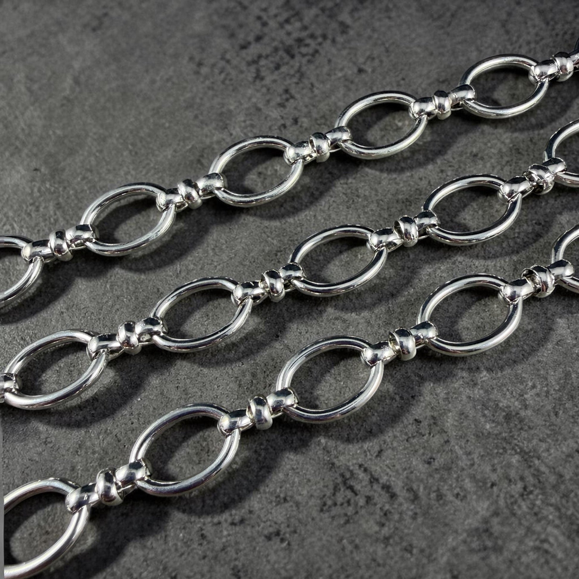 Chain by the Foot - Large Oval Statement Chain, Unwelded 16x11x2mm Iron Links, Platinum Color (T005-04P) * 1 Yard