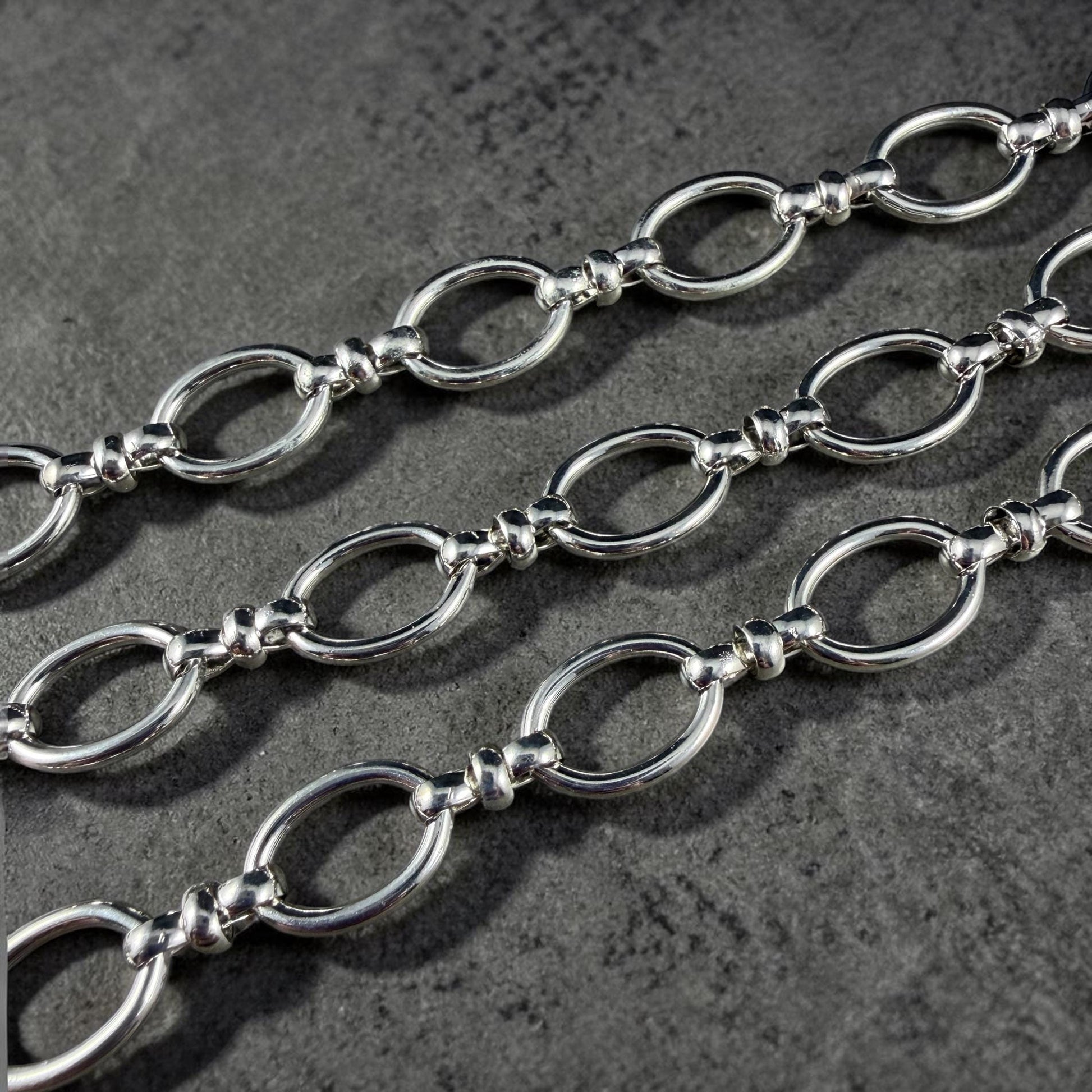 Chain by the Foot - Large Oval Statement Chain, Unwelded 16x11x2mm Iron Links, Platinum Color (T005-04P) * 1 Yard