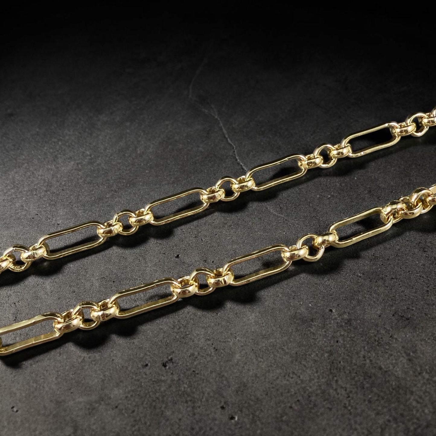 Chain by the Foot - 18k Gold Plated Brass Chain, Soldered Rolo and Oval Links (CHC-G007-06G) * 18" Length
