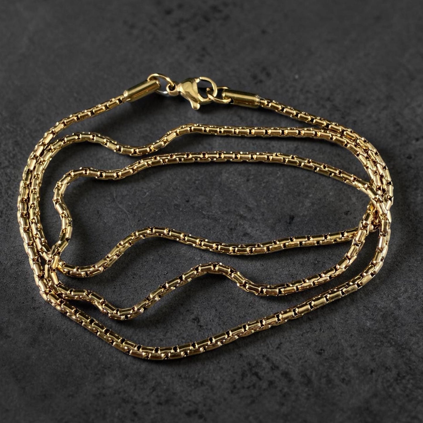 304 Stainless Steel, Boston Link, Golden (E080-18G) * 19.5" Finished Necklace
