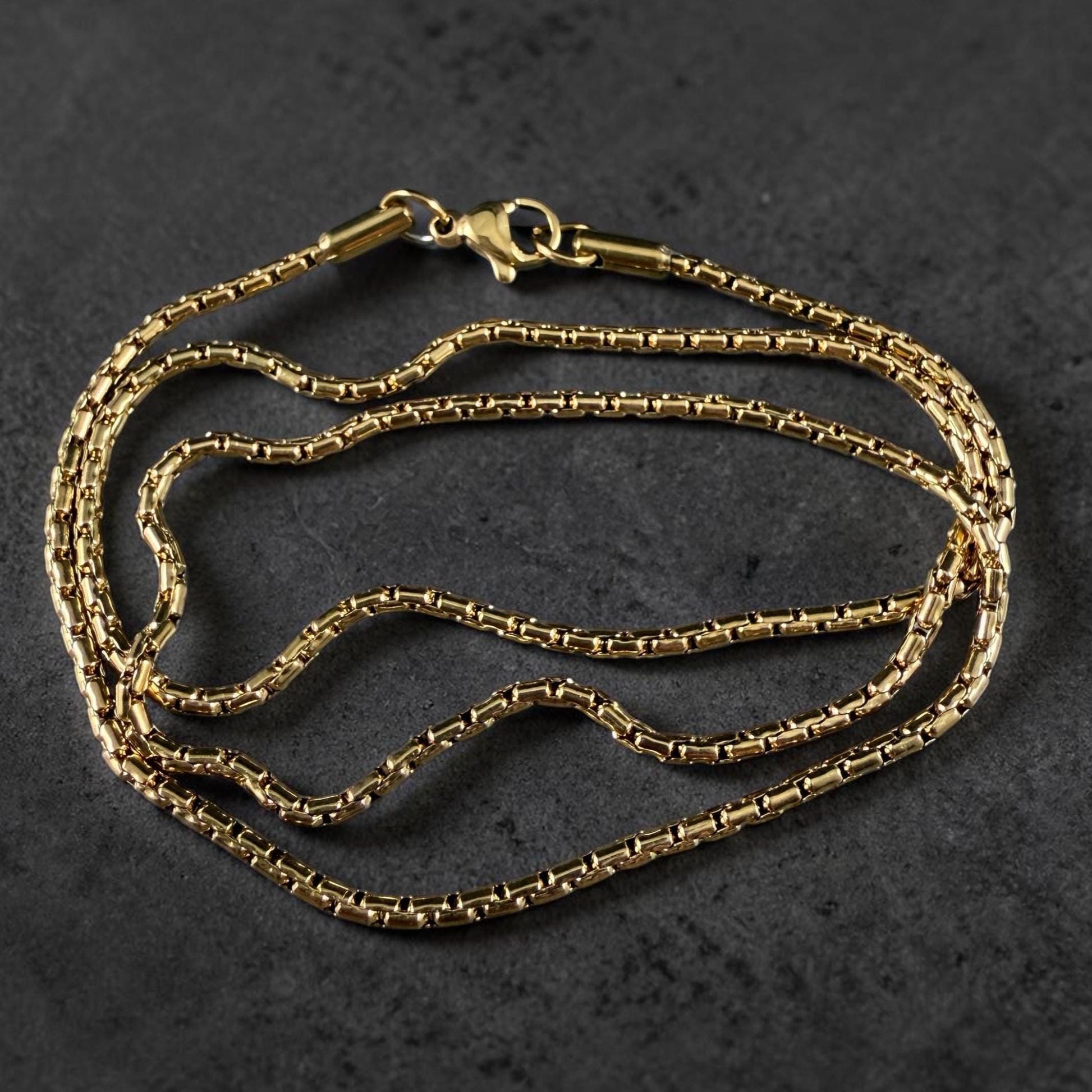 304 Stainless Steel, Boston Link, Golden (E080-18G) * 19.5" Finished Necklace