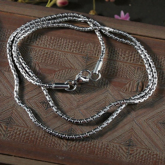 304 Stainless Steel, Boston Link, Platinum Color (E080-18P) * 19.5" Finished Necklace