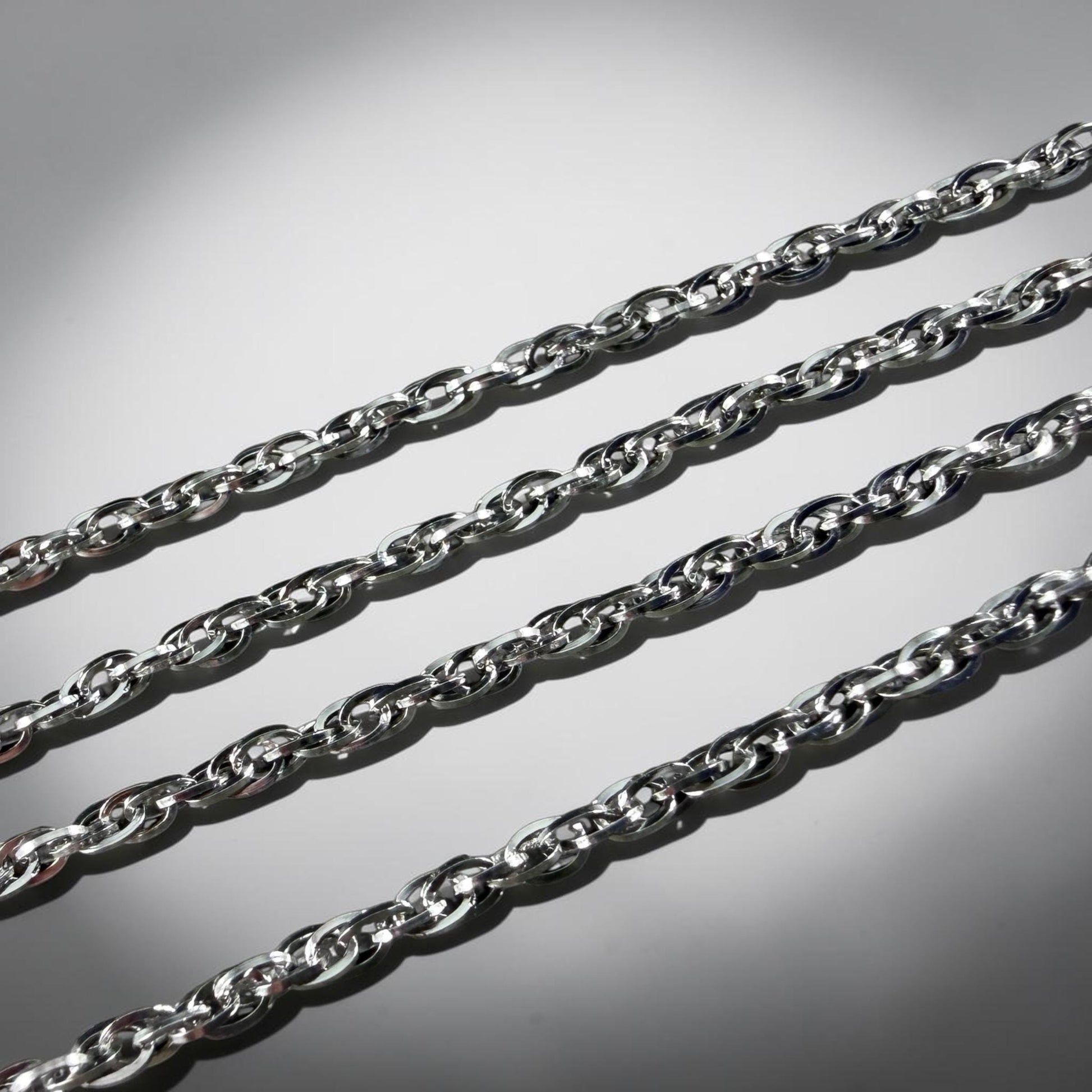 19.5" Stainless Steel Necklace, Silver Rope Chain (M174-011P-B) * 1 Necklace