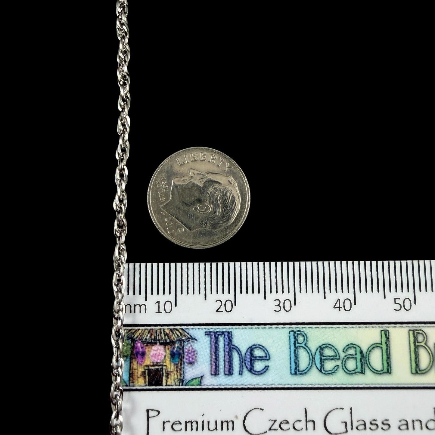 19.5" Stainless Steel Necklace, Silver Rope Chain (M174-011P-B) * 1 Necklace