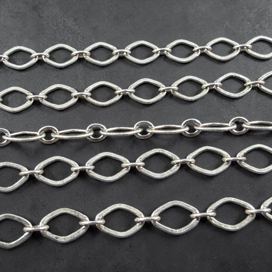 Chain by the Foot - Antiqued Silver Chain, 4x3mm Oval Links (829AS) * 18" Length