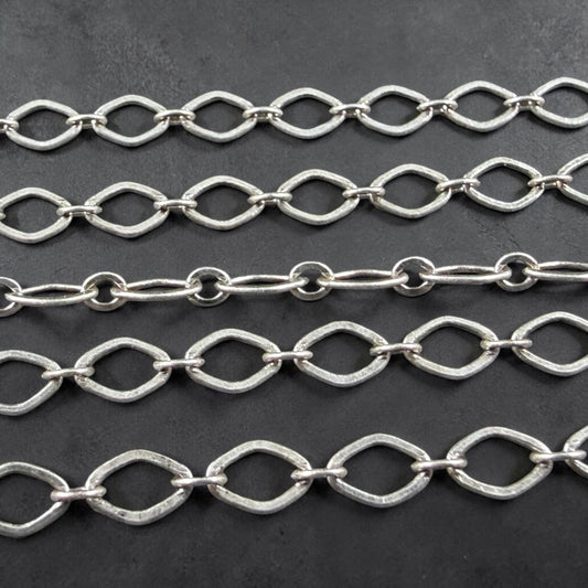 Chain by the Foot - Antiqued Silver Chain, 4x3mm Oval Links (829AS) * 18" Length