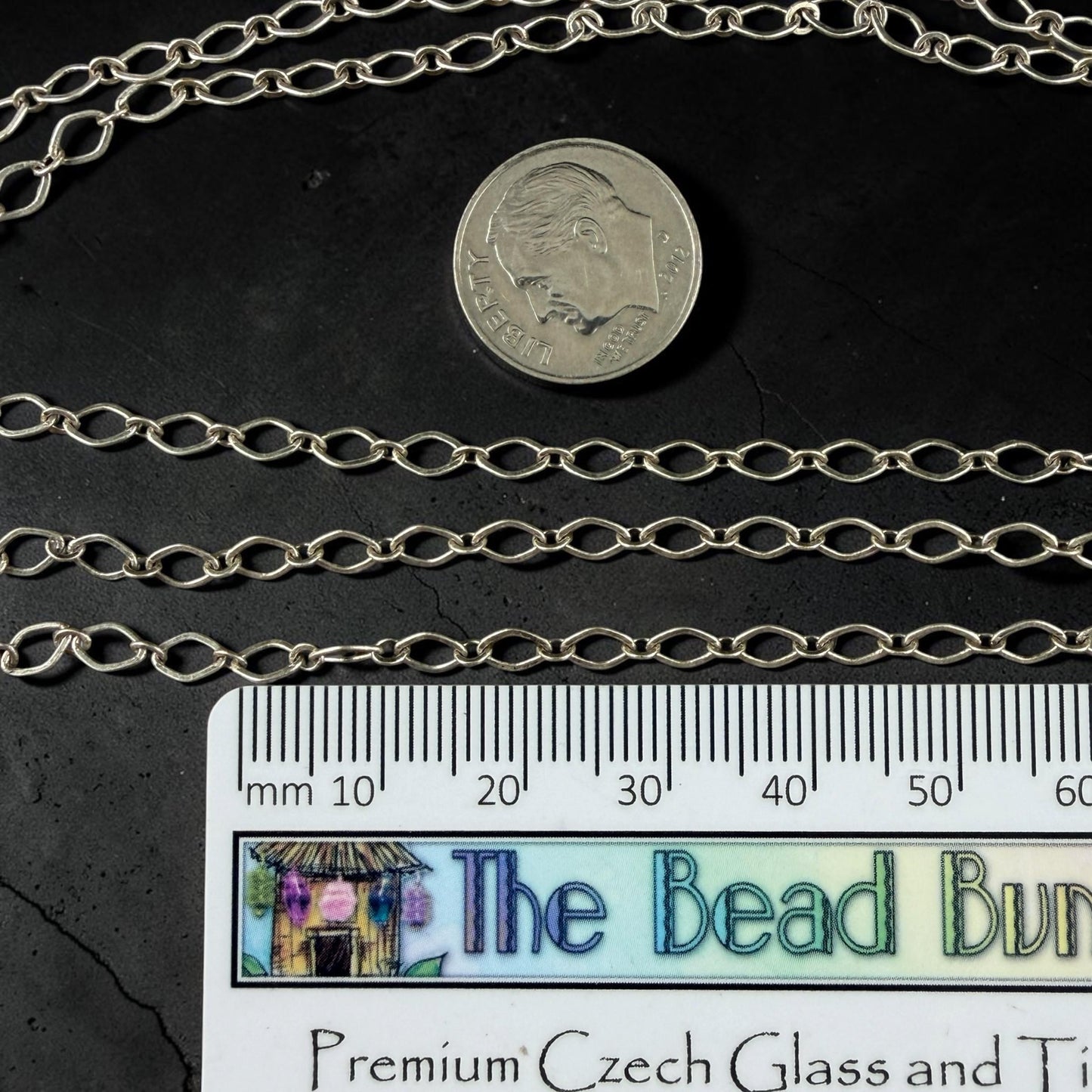 Chain by the Foot - Antiqued Silver Chain, 4x3mm Oval Links (829AS) * 18" Length
