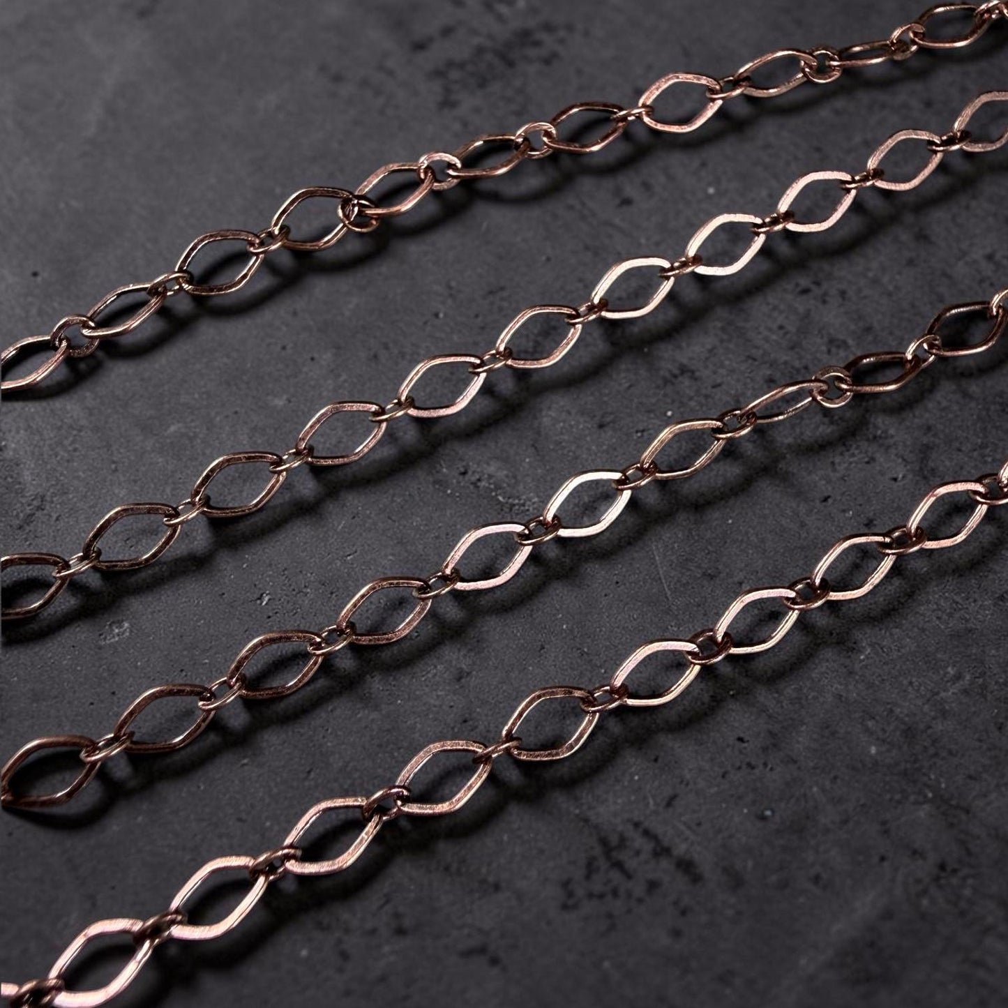 Chain by the Foot - Antiqued Copper Chain, 4x3mm Oval Links (829AC) * 18" Length