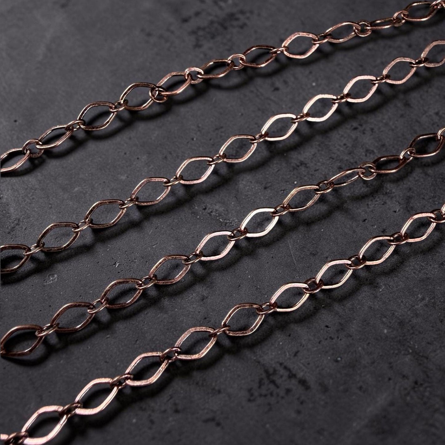 Chain by the Foot - Antiqued Copper Chain, 4x3mm Oval Links (829AC) * 18" Length
