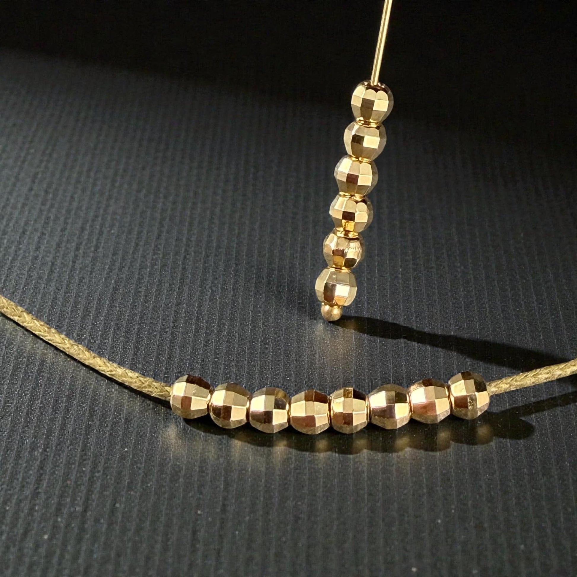 Faceted 4mm Round Bead, 24k Gold Plated Brass, Nickel Free (PF/792-40-12) * Qty. 20