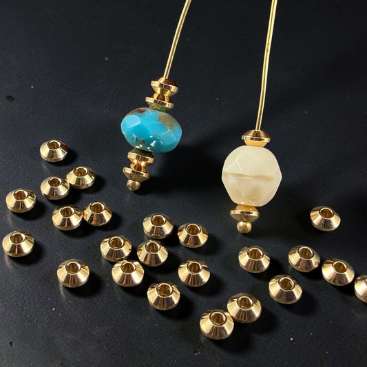 4mm Bicone Bead, 24k Gold Plated Brass, Nickel Free (PF/958-40-12) * Qty. 30