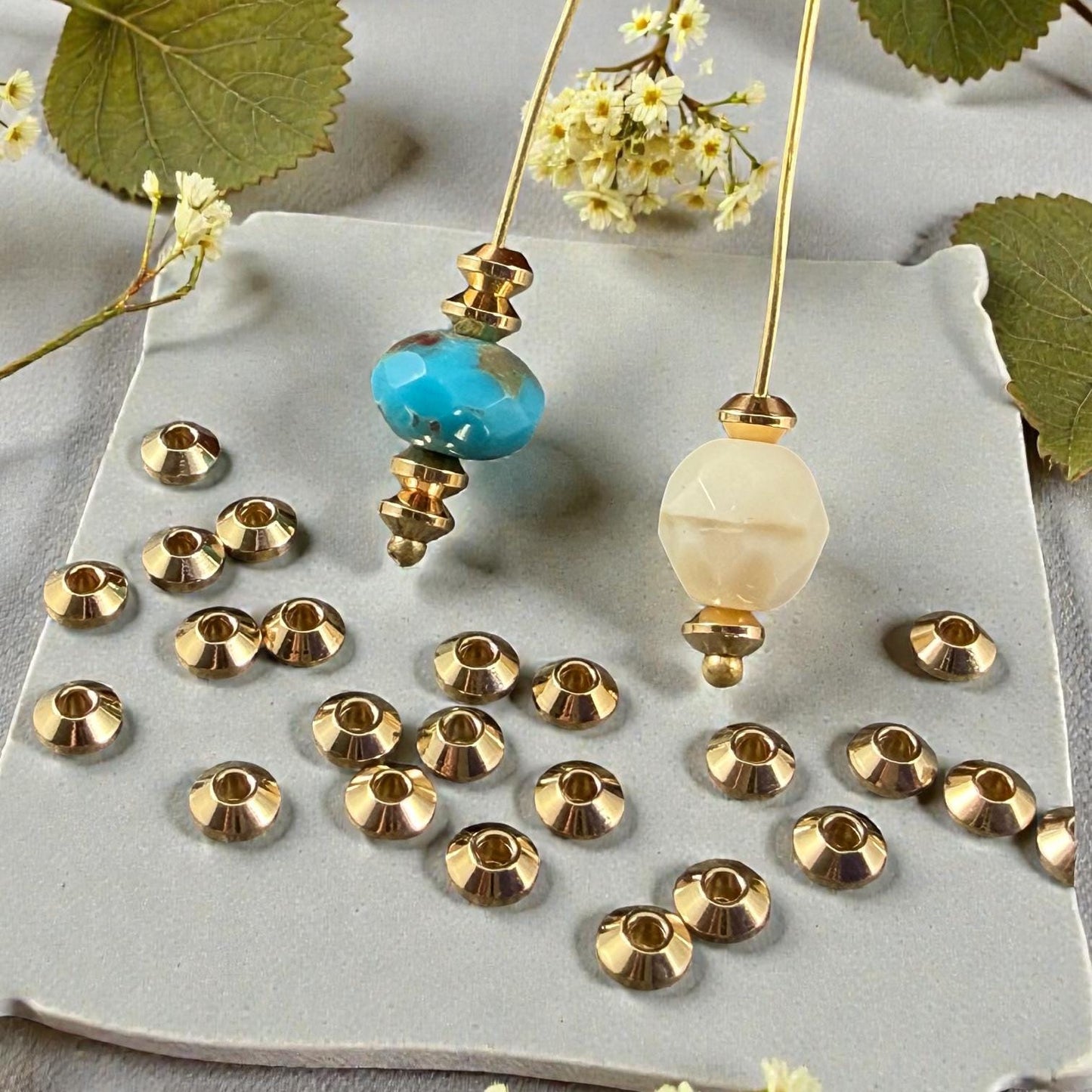 4mm Bicone Bead, 24k Gold Plated Brass, Nickel Free (PF/958-40-12) * Qty. 30