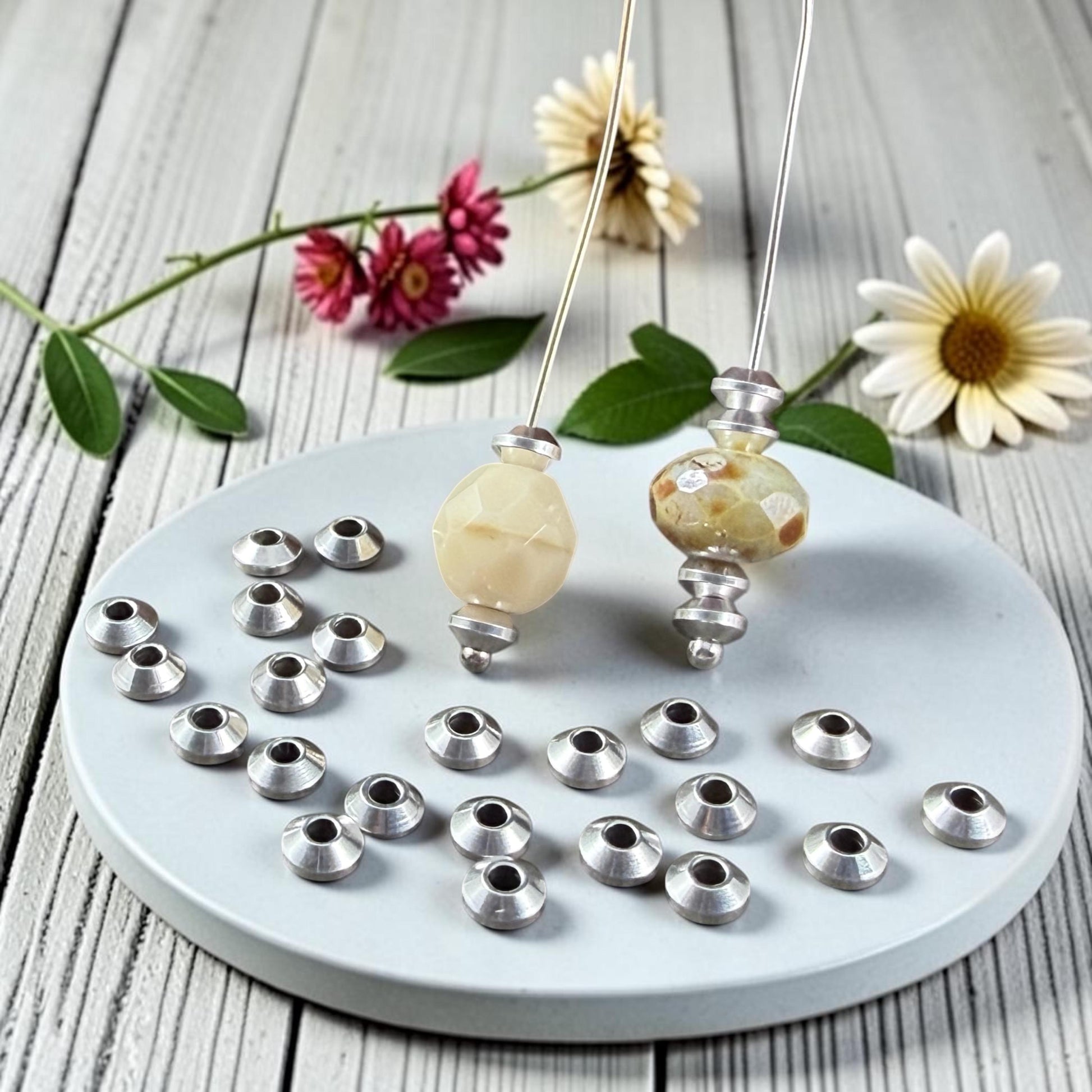 4mm Bicone Bead, Antiqued Silver Plated Brass (PF/958-40-77) * Qty. 30