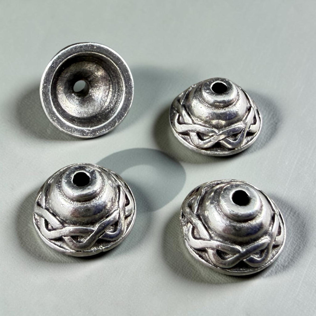 TierraCast 8mm Celtic Bead Caps, Antiqued Silver Plated Pewter (PF/745-77) * Qty. 6