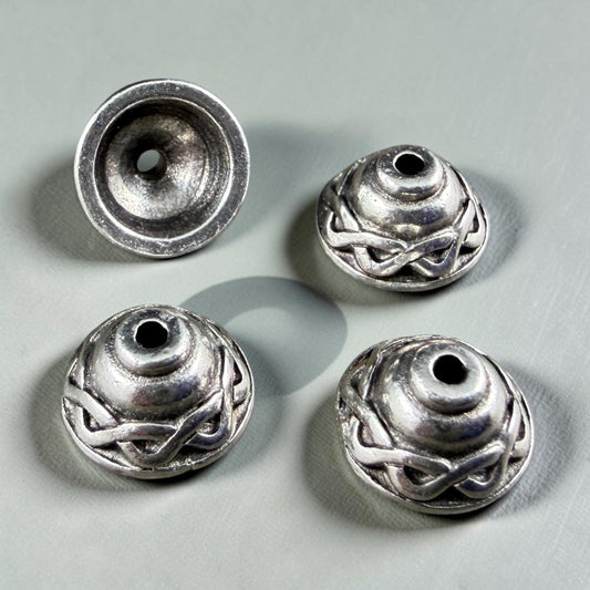 TierraCast 8mm Celtic Bead Caps, Antiqued Silver Plated Pewter (PF/745-77) * Qty. 6