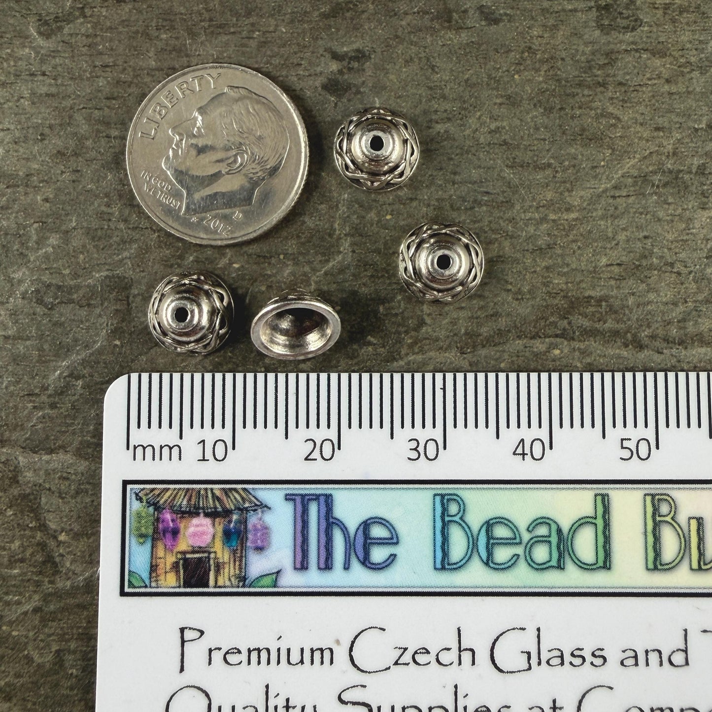 TierraCast 8mm Celtic Bead Caps, Antiqued Silver Plated Pewter (PF/745-77) * Qty. 6