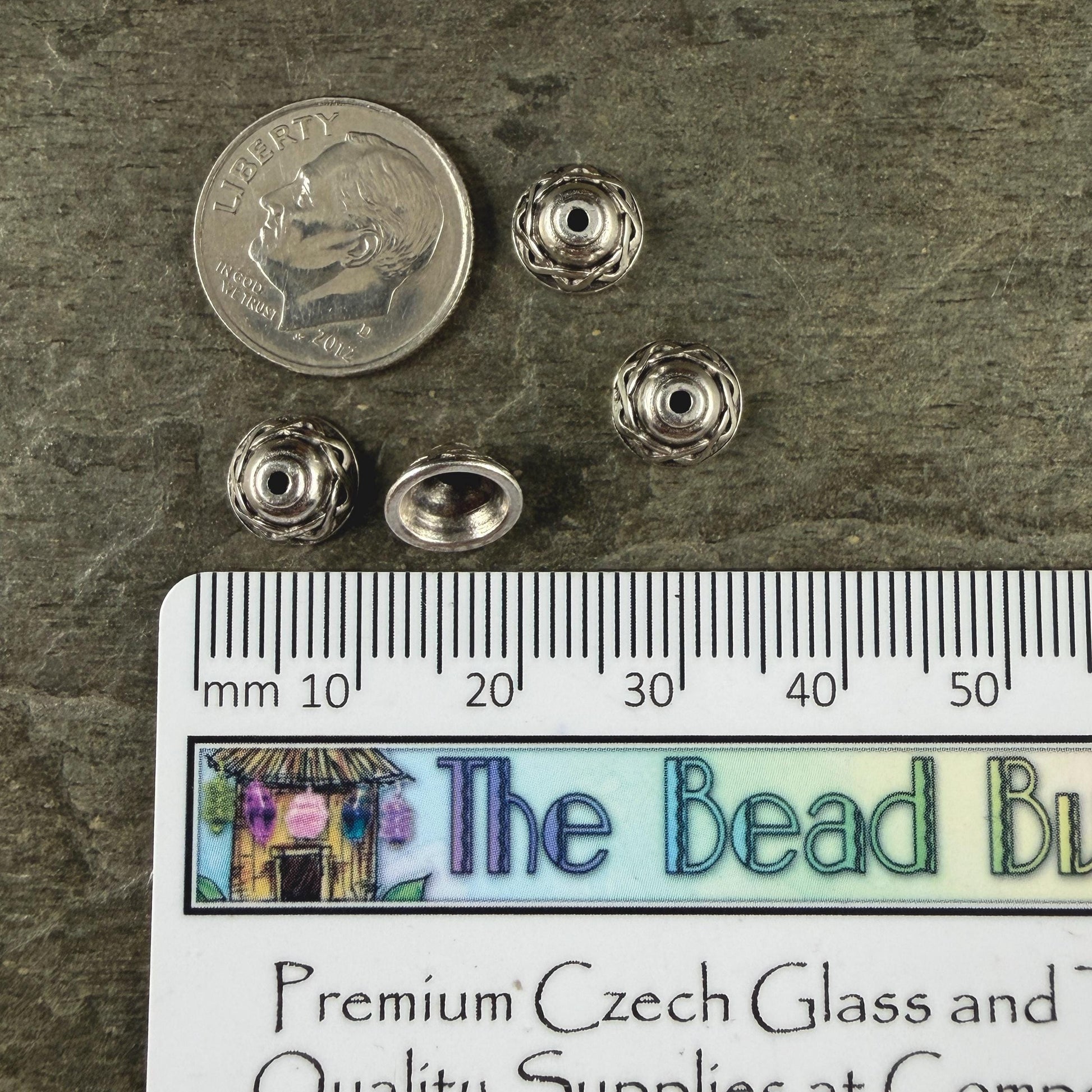 TierraCast 8mm Celtic Bead Caps, Antiqued Silver Plated Pewter (PF/745-77) * Qty. 6