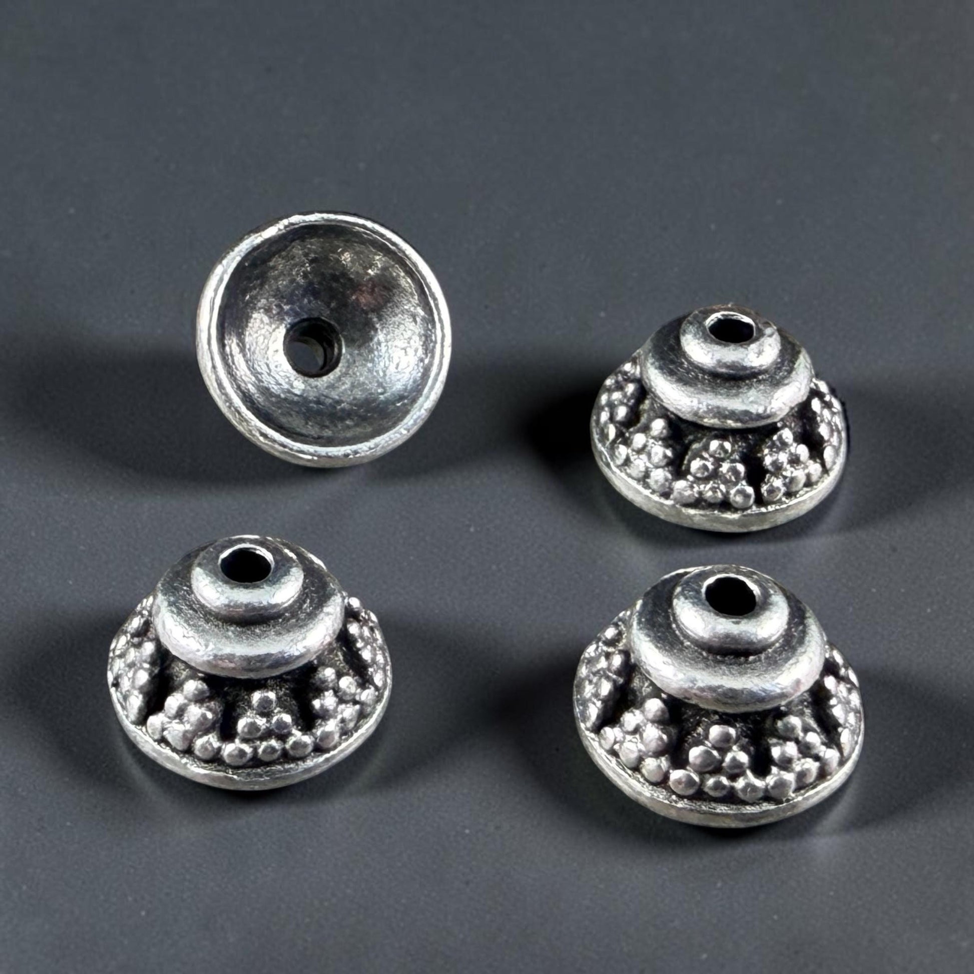 TierraCast 8mm Bali Bead Caps, Antiqued Silver Plated Pewter (PF/773-77) * Qty. 6