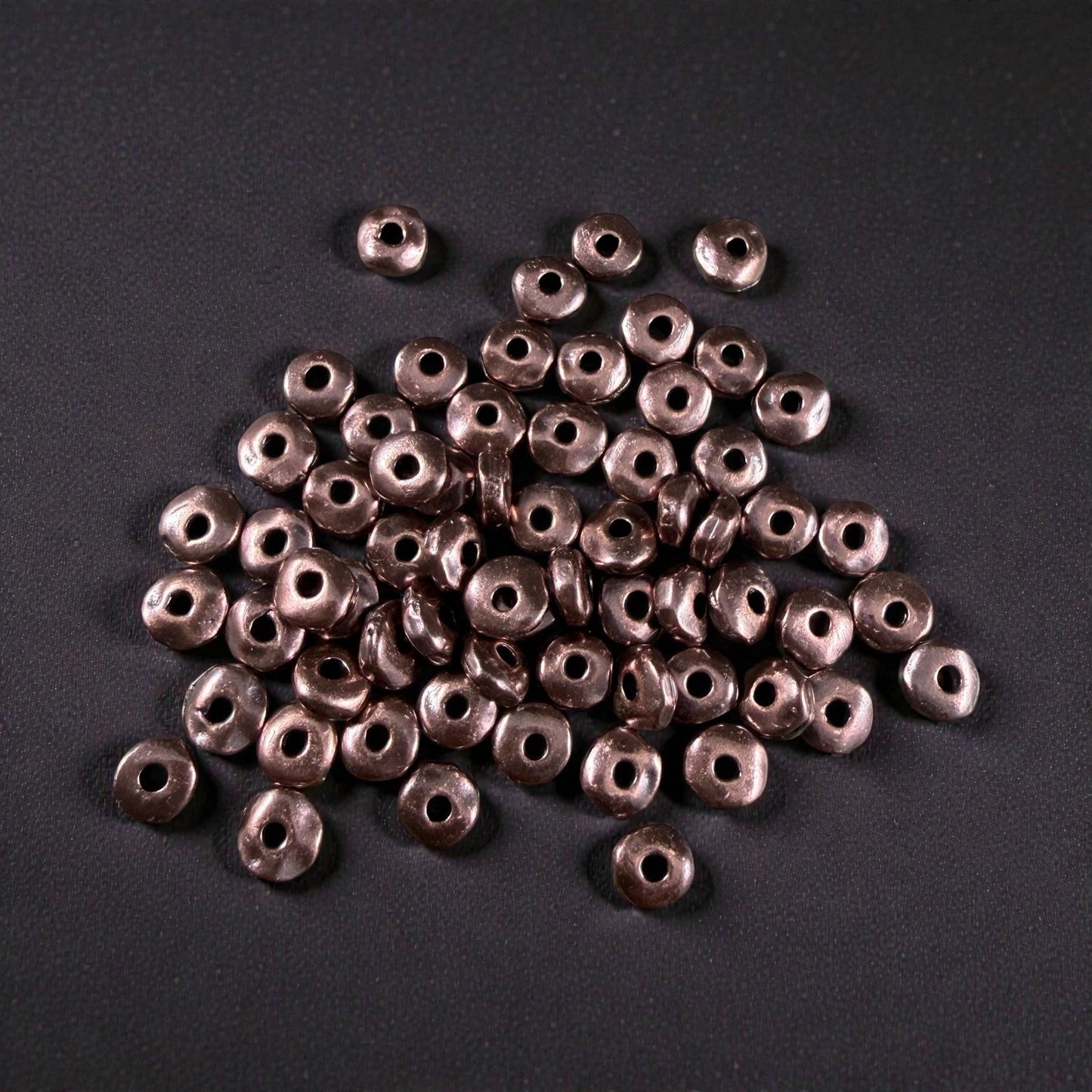 TierraCast 5mm Heishi Nugget, Organic Rondelle Spacer, Antiqued Copper (PF/398-87) * Qty. 20