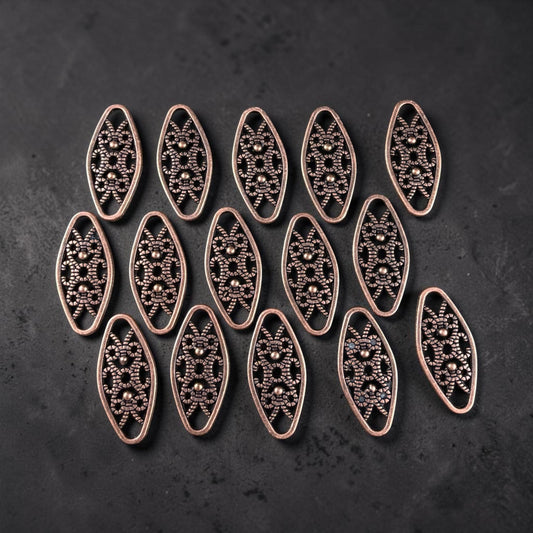 Antiqued Copper Link, 24x11mm Marquise Oval, Nickel Free Copper Connector (RLF11579Y-NF) * Qty. 30