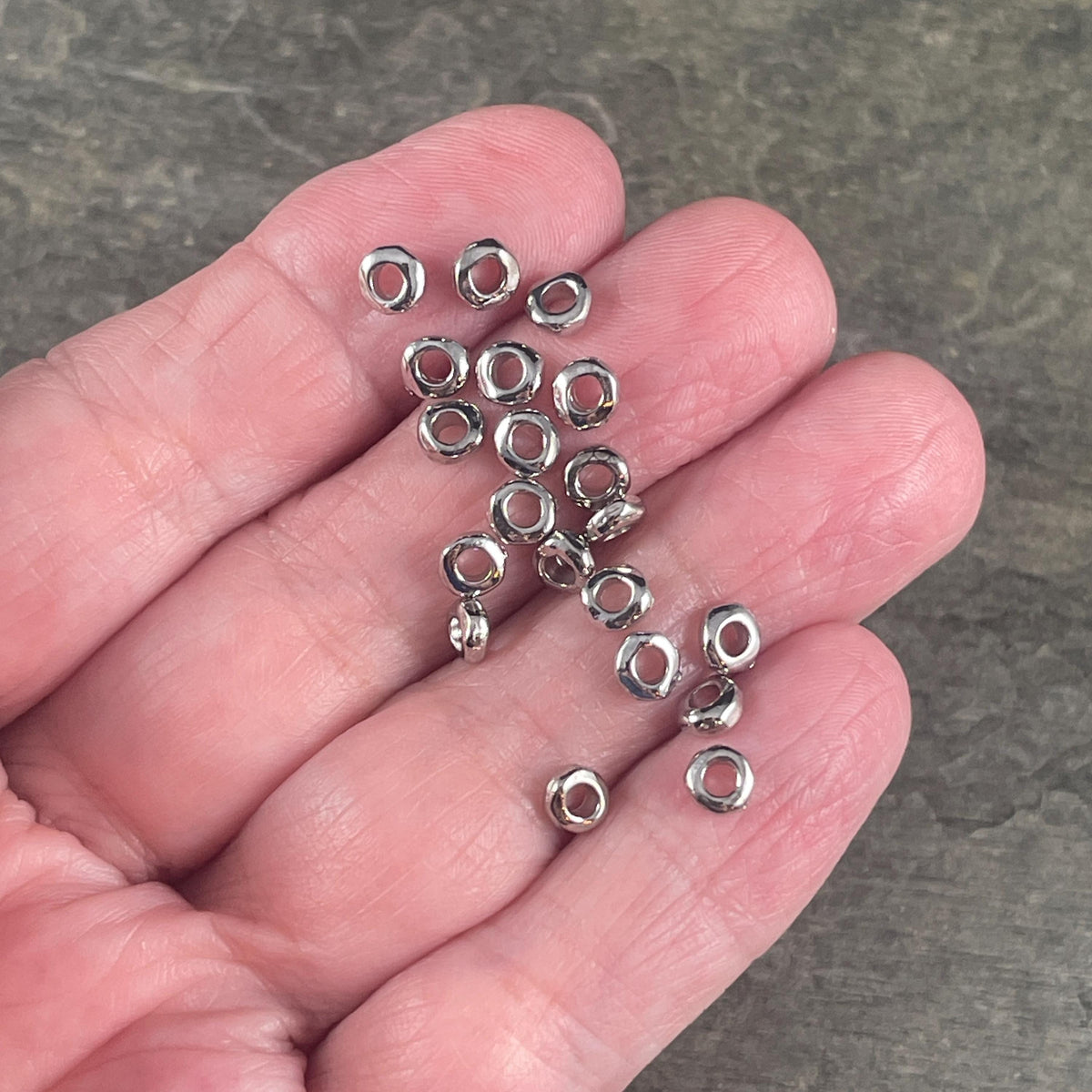 TierraCast Large Hole 4.5mm Nugget Rondelle, Antiqued Pewter Organic Spacer Bead (PF/408-04) * Qty. 30