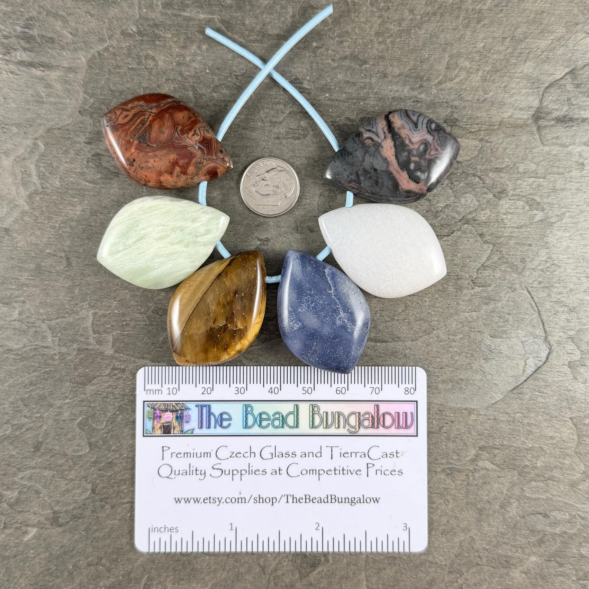 Gemstone Pendant, Leaf or Petal Shape Pendant, Vertical Top Drilled Large Hole * 1 Pendant