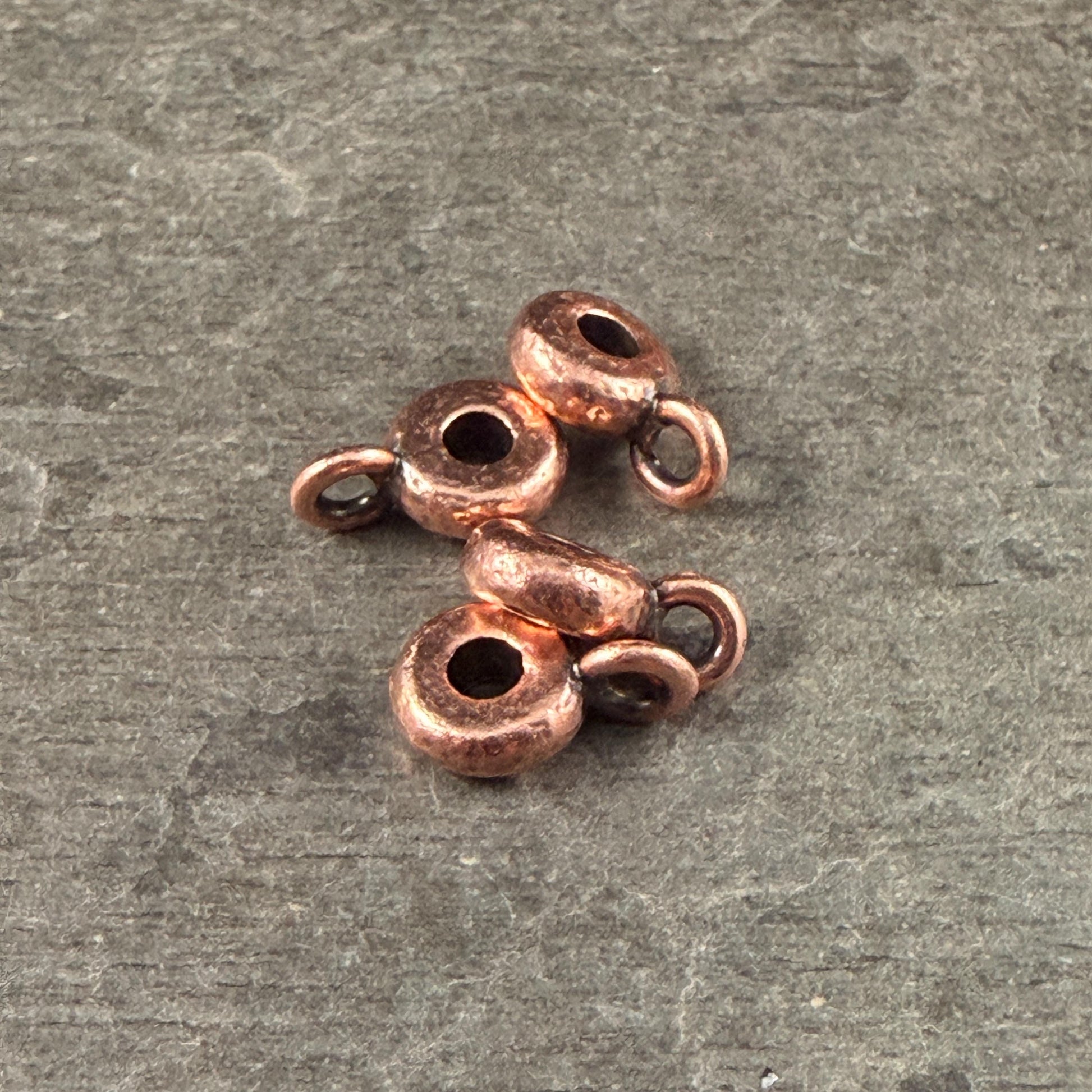 TierraCast Hammered Spacer Bead with Bail Loop, 8x3mm Spacer 2.75mm Hole (PF/892-87.lt) * Qty. 4