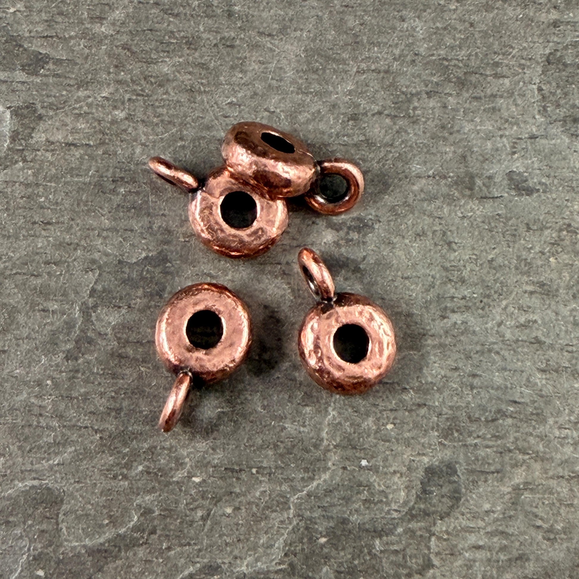 TierraCast Hammered Spacer Bead with Bail Loop, 8x3mm Spacer 2.75mm Hole (PF/892-87.lt) * Qty. 4