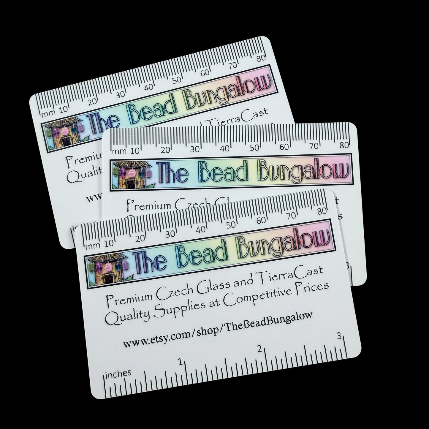 Jewelry Makers Tool ~ Measuring Guide (Credit Card Size) for Measuring Beads, Wire, Cord, Beads per Inch, Centimeters, Millimeters, Gauges