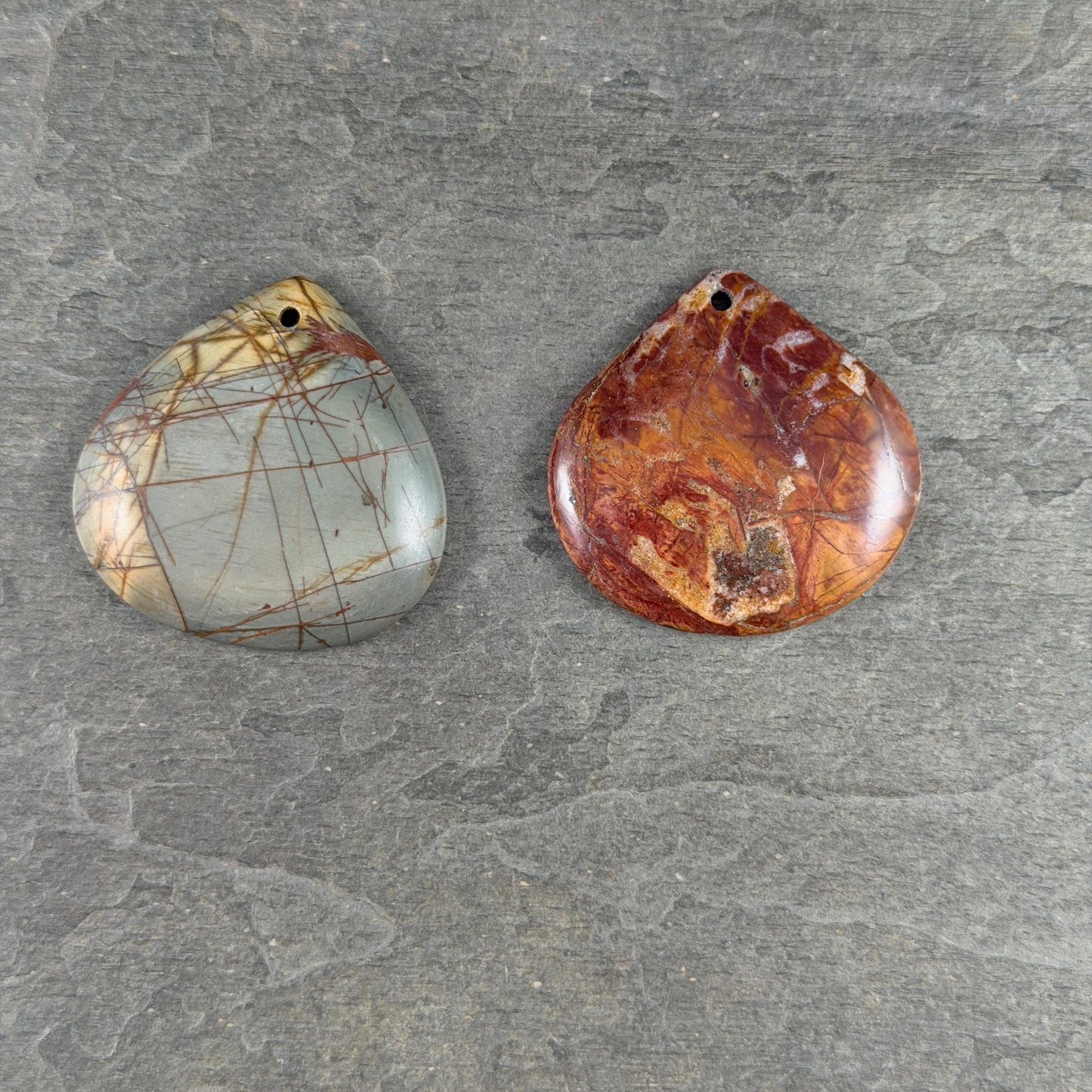 Red Picasso Jasper, Wide Teardrop Gemstone Pendant, 40mm (PJTD-2) * Qty. 1
