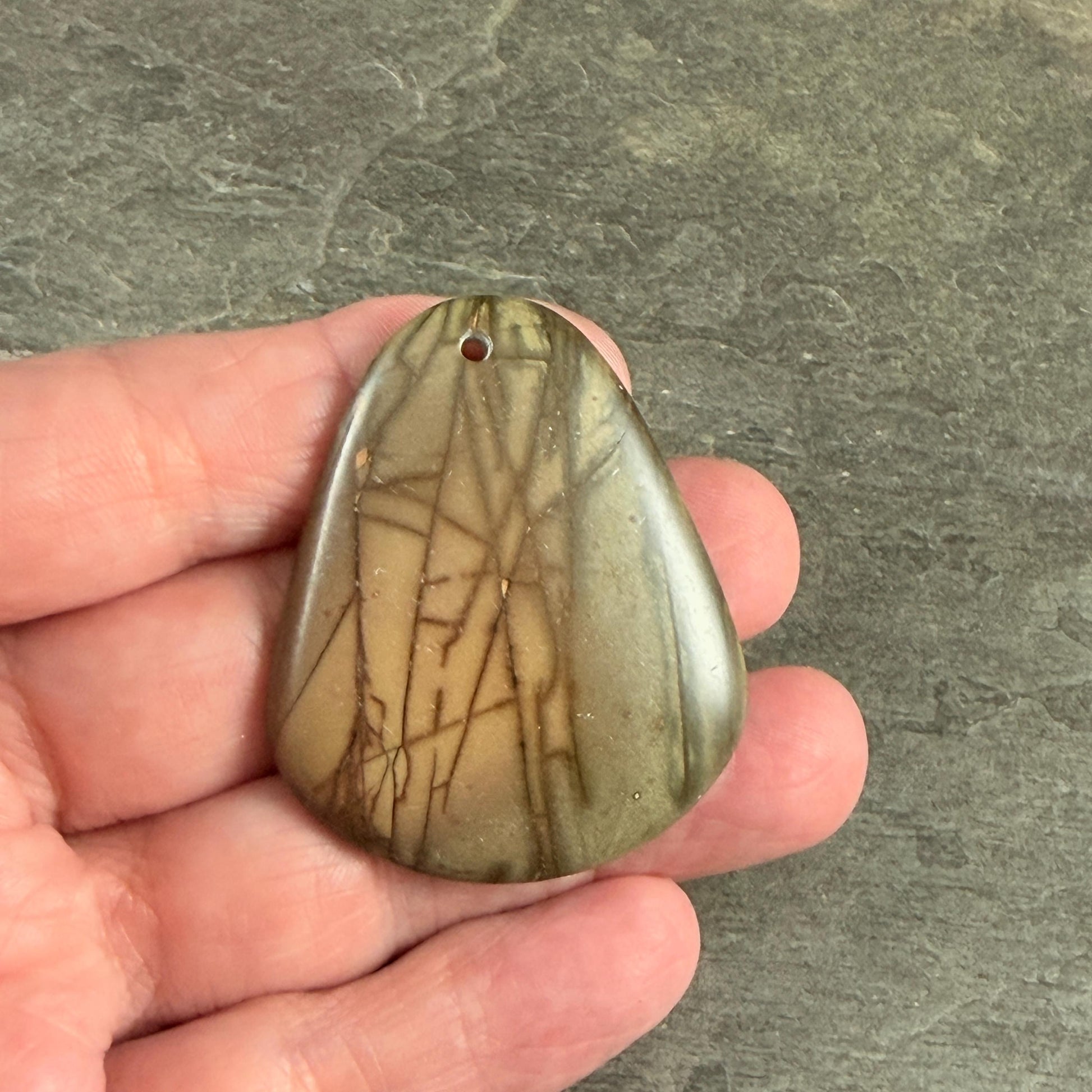 Picasso Jasper, Teardrop Gemstone Pendant, 46x40mm (PJTD-3) * Qty. 1