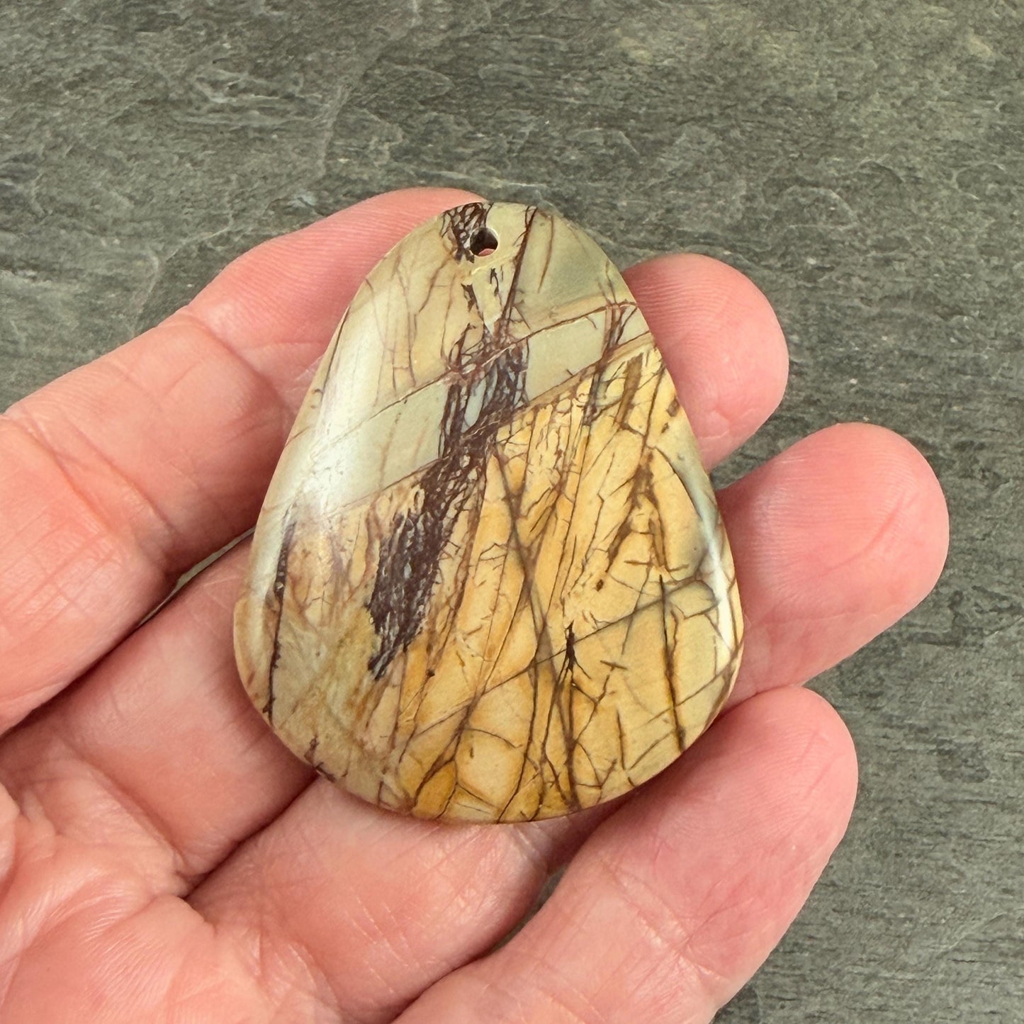 Picasso Jasper, Teardrop Gemstone Pendant, 46x40mm (PJTD-4) * Qty. 1