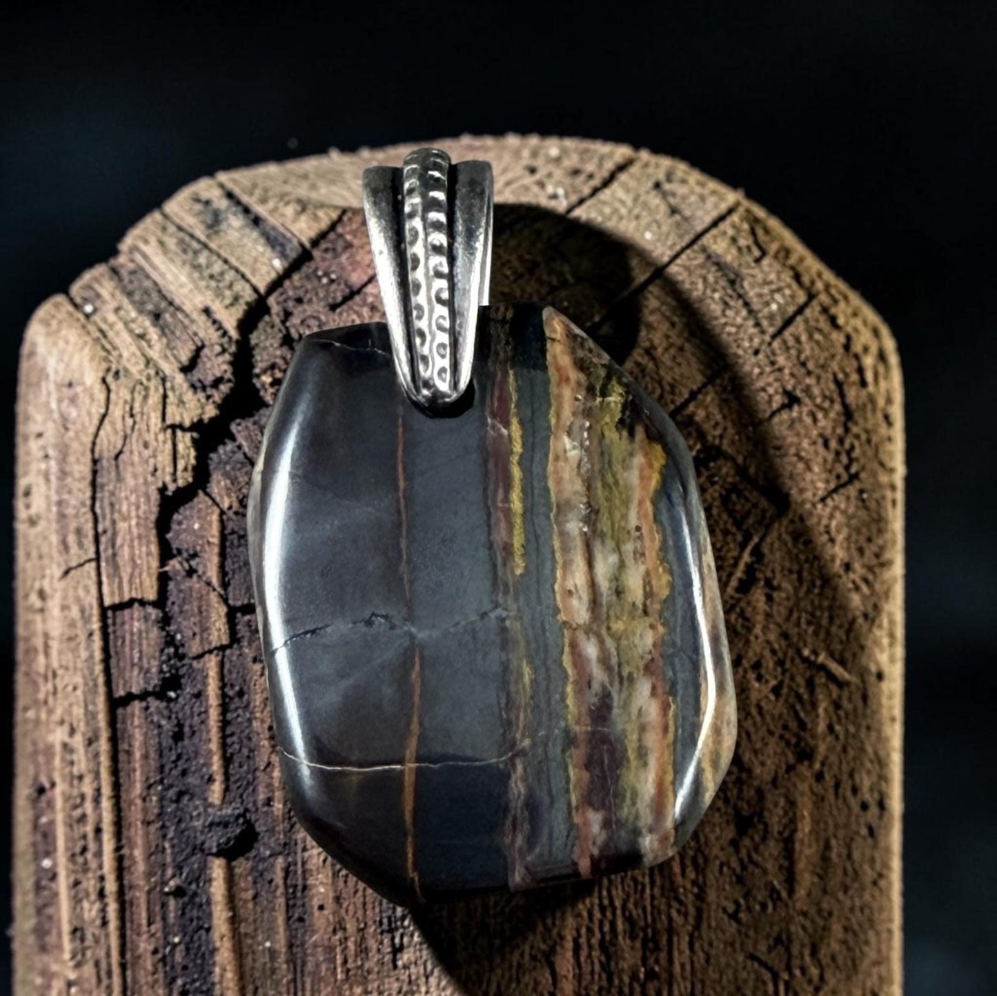 Tiger Iron Gemstone Pendant, 29x23mm (TigerEye-1) * Qty. 1
