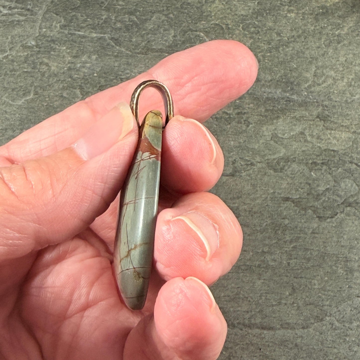 Picasso Jasper, Wide Teardrop Gemstone Pendant, 40mm (PJTD-1) * Qty. 1