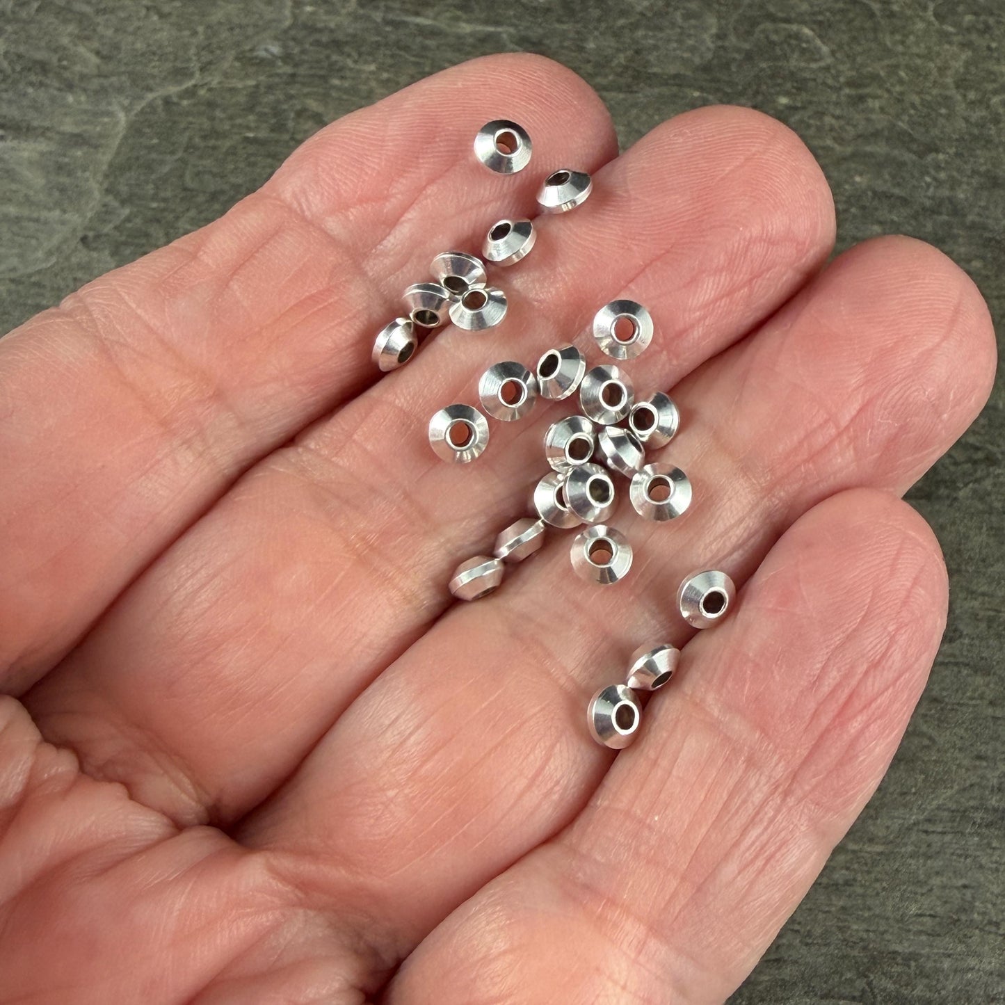 4mm Bicone Bead, Antiqued Silver Plated Brass (PF/958-40-77) * Qty. 30
