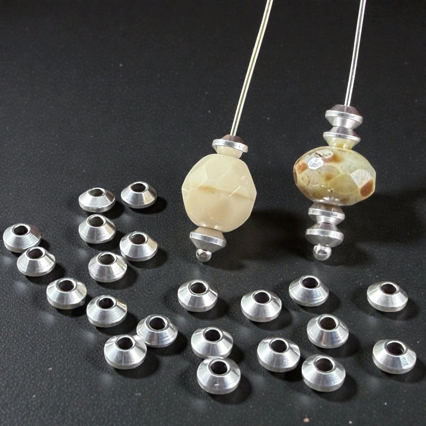 4mm Bicone Bead, Antiqued Silver Plated Brass (PF/958-40-77) * Qty. 30