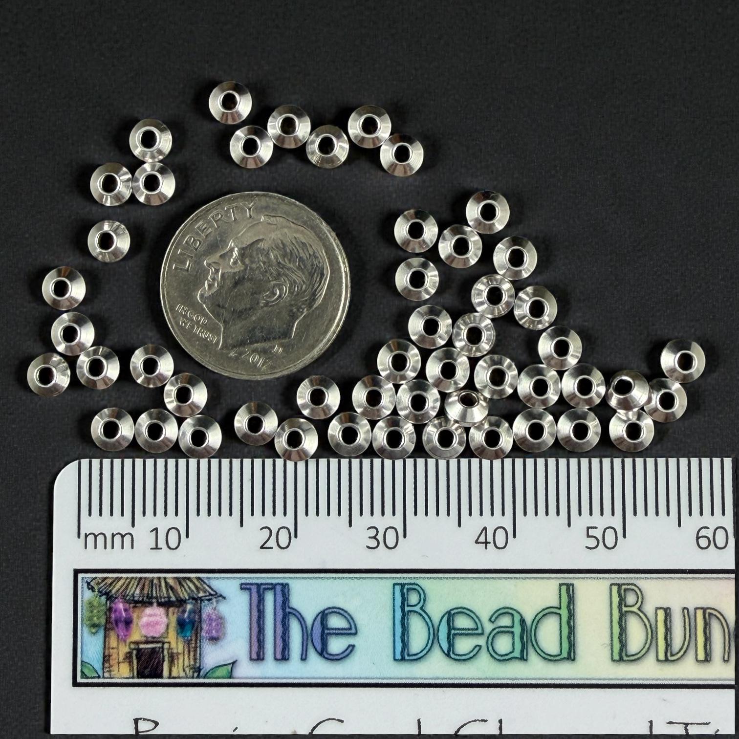 4mm Bicone Bead, Antiqued Silver Plated Brass (PF/958-40-77) * Qty. 30