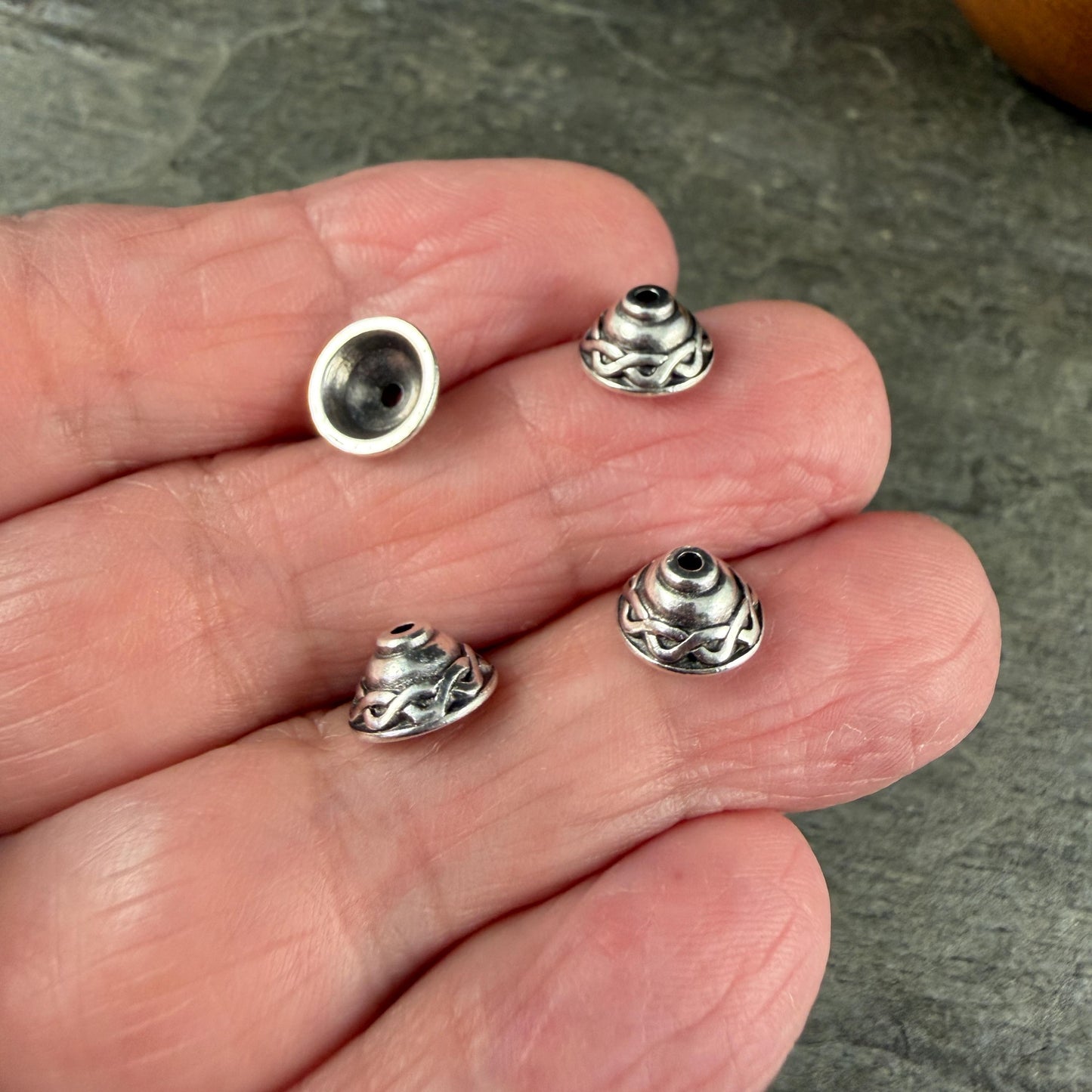 TierraCast 8mm Celtic Bead Caps, Antiqued Silver Plated Pewter (PF/745-77) * Qty. 6