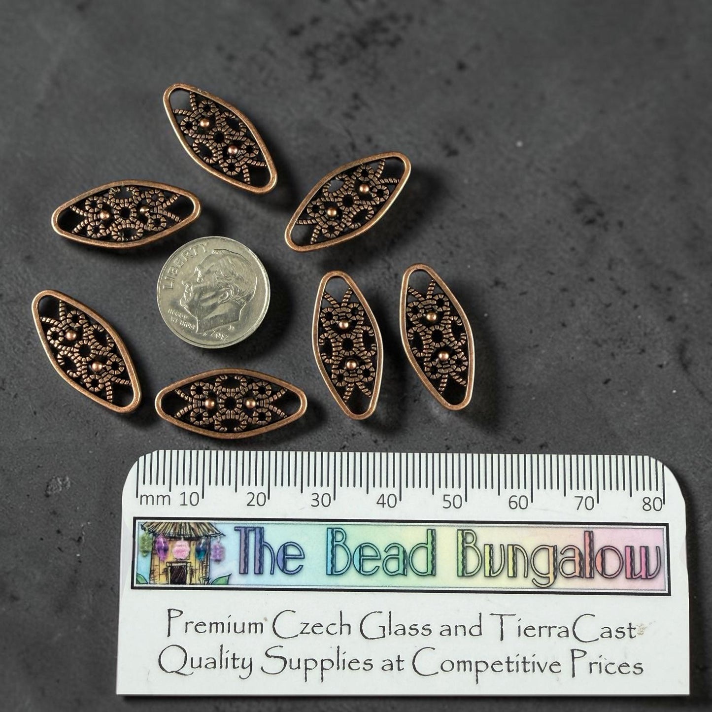 Antiqued Copper Link, 24x11mm Marquise Oval, Nickel Free Copper Connector (RLF11579Y-NF) * Qty. 30