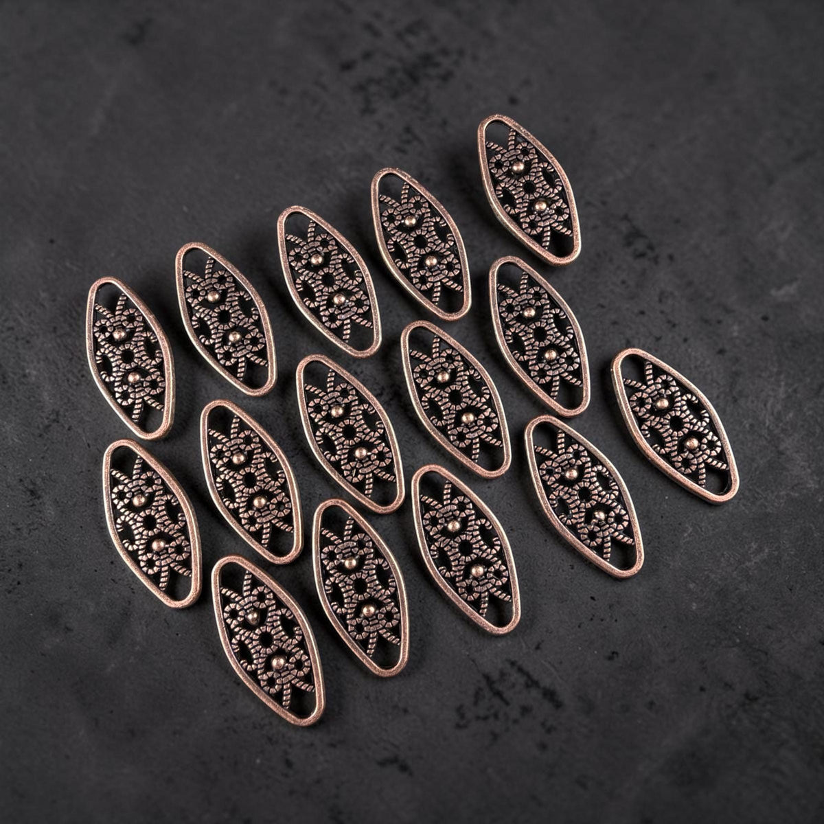 Antiqued Copper Link, 24x11mm Marquise Oval, Nickel Free Copper Connector (RLF11579Y-NF) * Qty. 30
