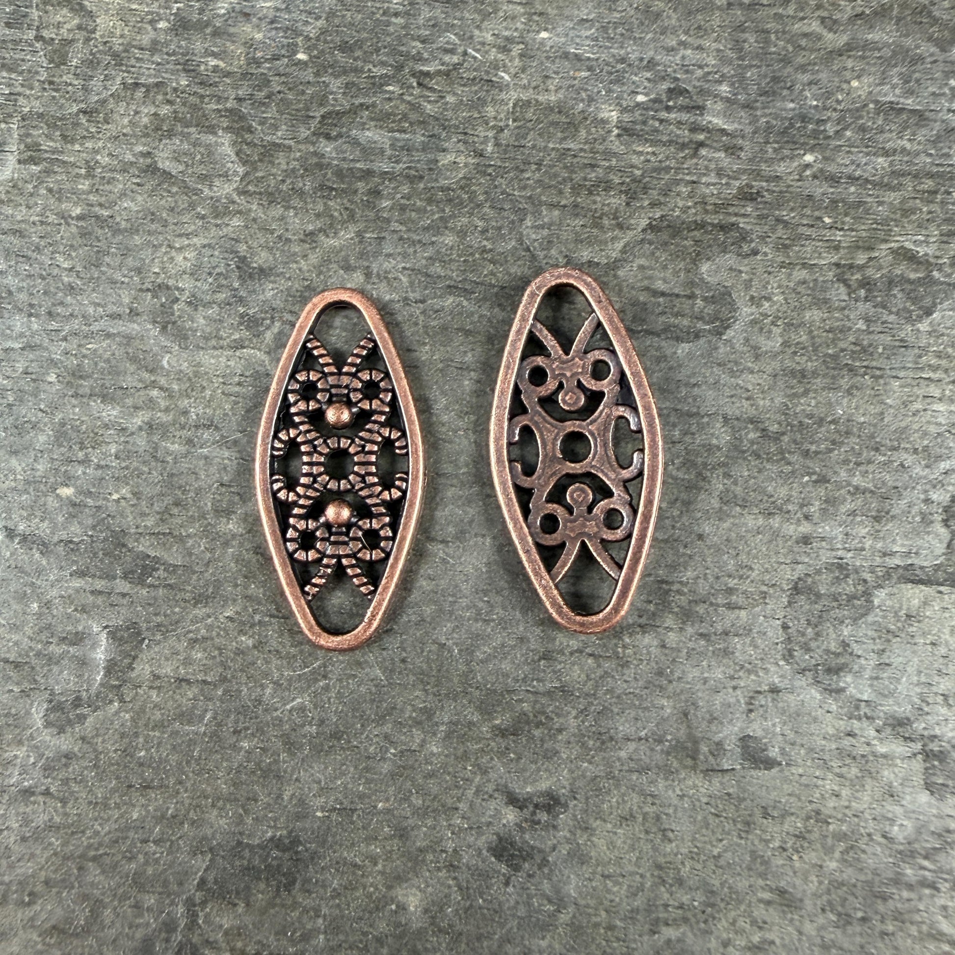 Antiqued Copper Link, 24x11mm Marquise Oval, Nickel Free Copper Connector (RLF11579Y-NF) * Qty. 30