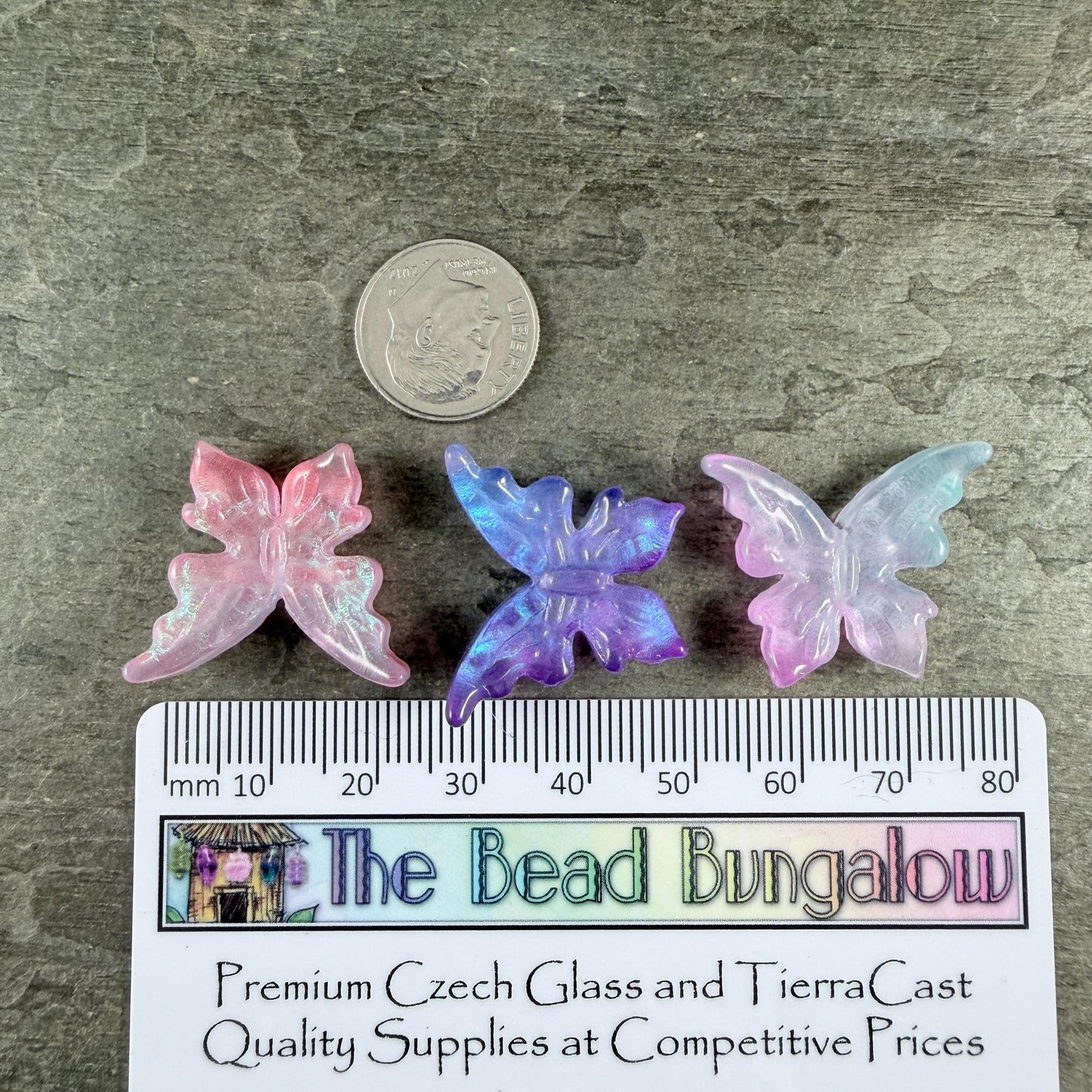 Large Glass Butterfly - Lavender Lilac, and Pink Focal Beads * 6 Beads