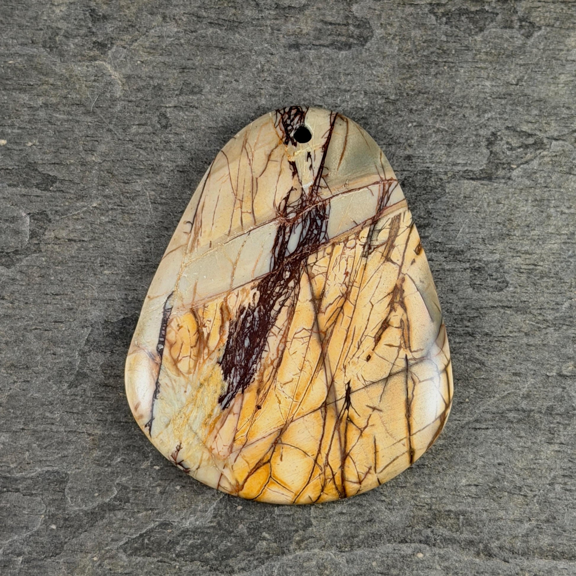 Picasso Jasper, Teardrop Gemstone Pendant, 46x40mm (PJTD-4) * Qty. 1