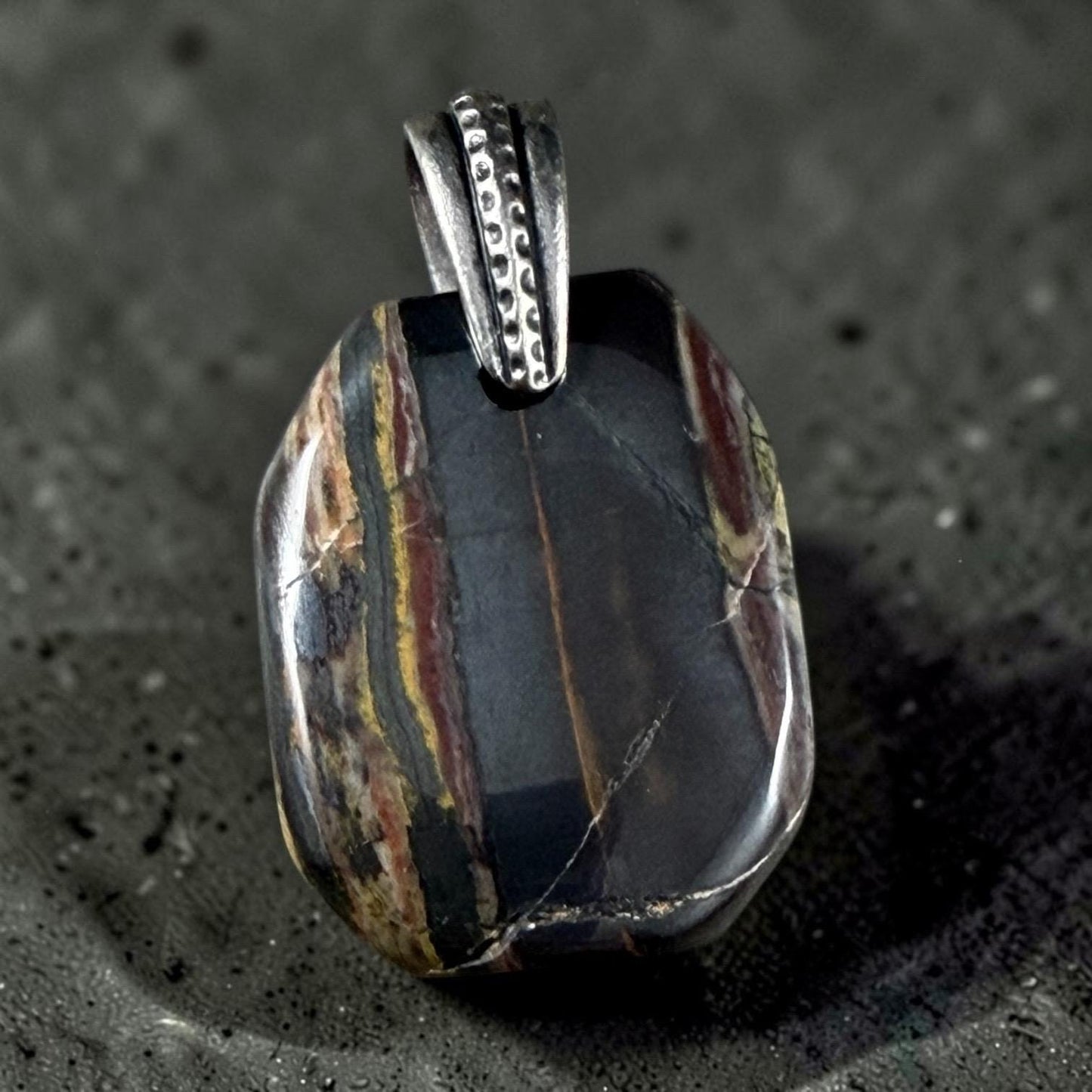 Tiger Iron Gemstone Pendant, 29x23mm (TigerEye-1) * Qty. 1