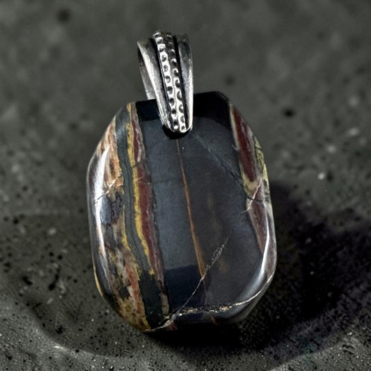 Tiger Iron Gemstone Pendant, 29x23mm (TigerEye-1) * Qty. 1