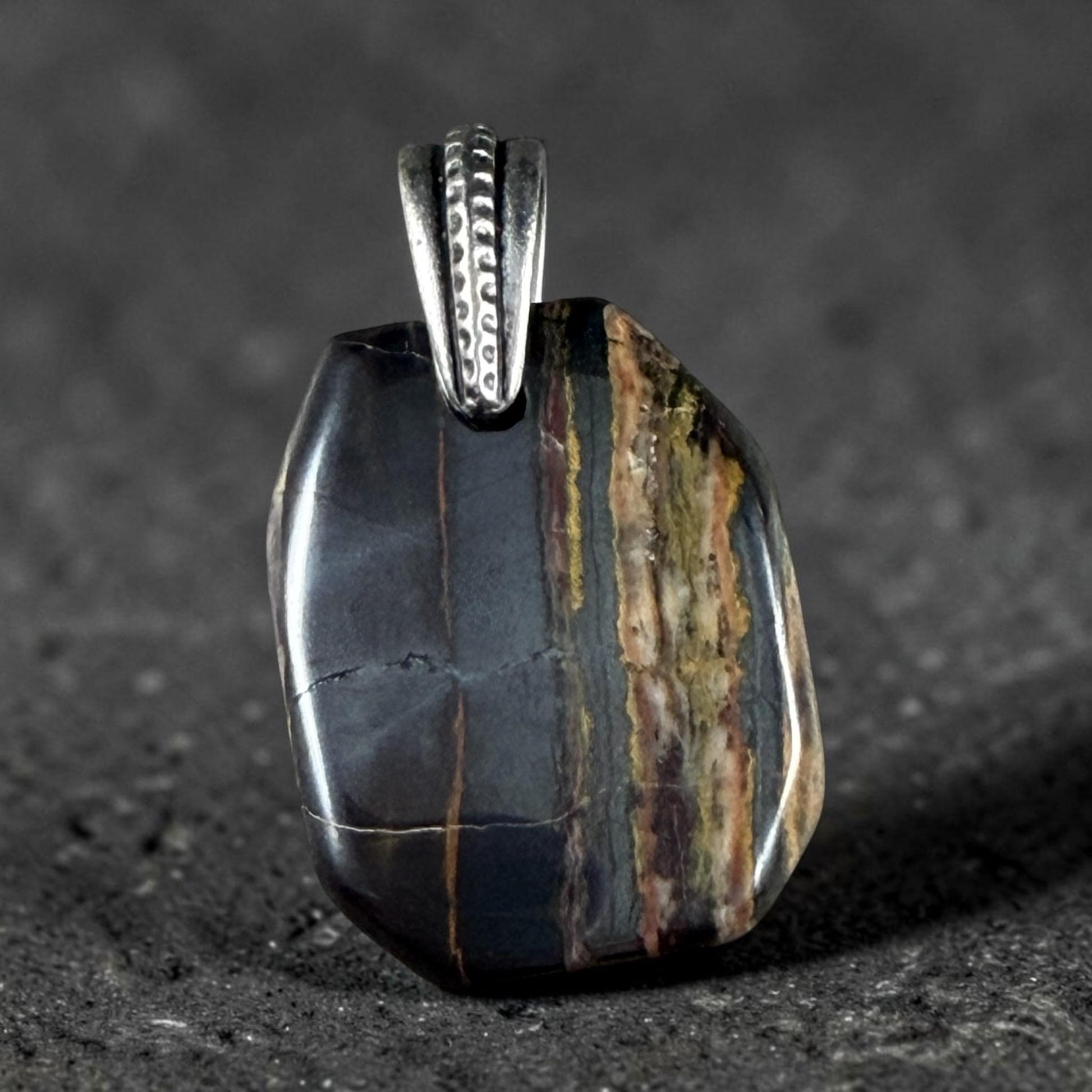 Tiger Iron Gemstone Pendant, 29x23mm (TigerEye-1) * Qty. 1