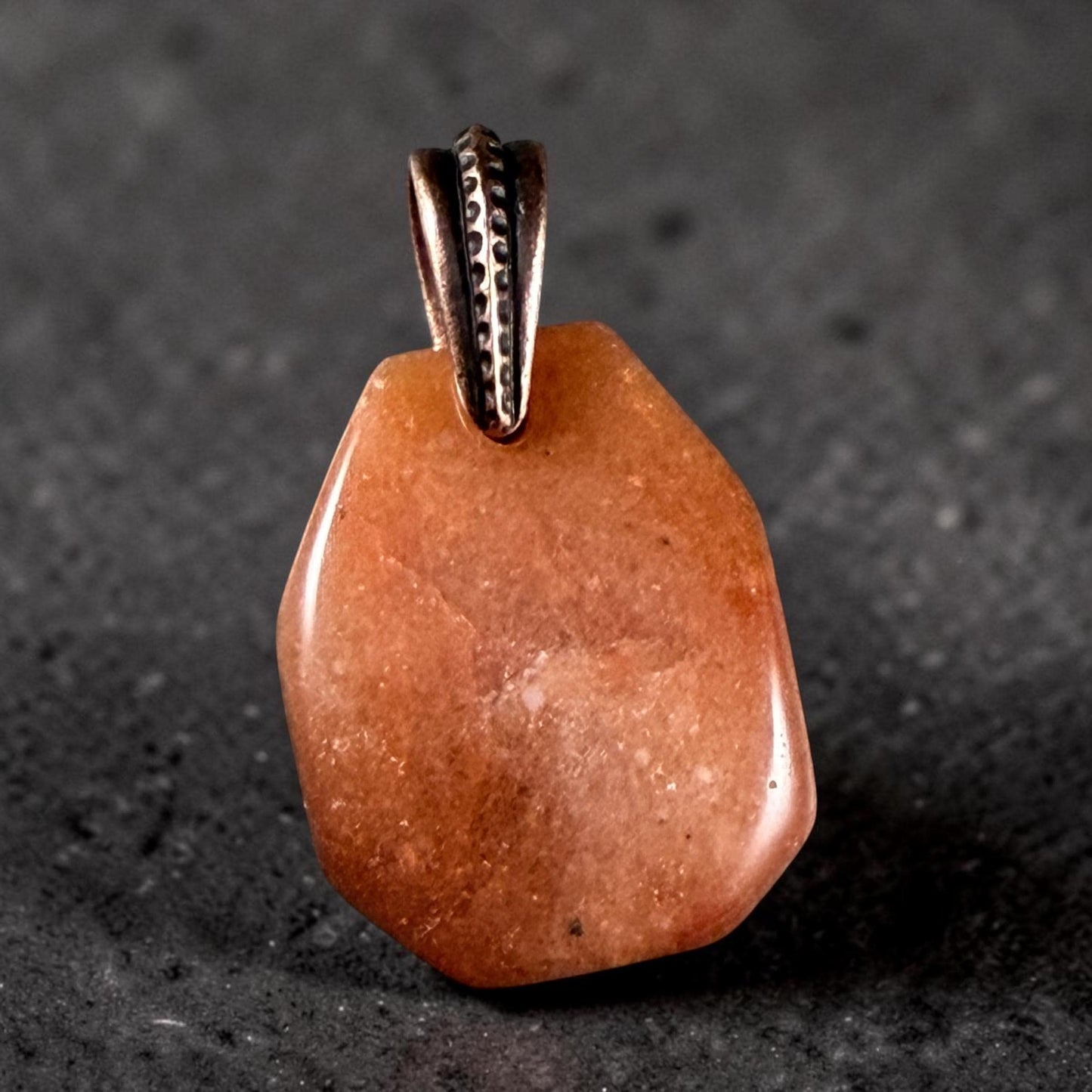 Orange Aventurine Gemstone Pendant, 29x23mm (Orange-1) * Qty. 1